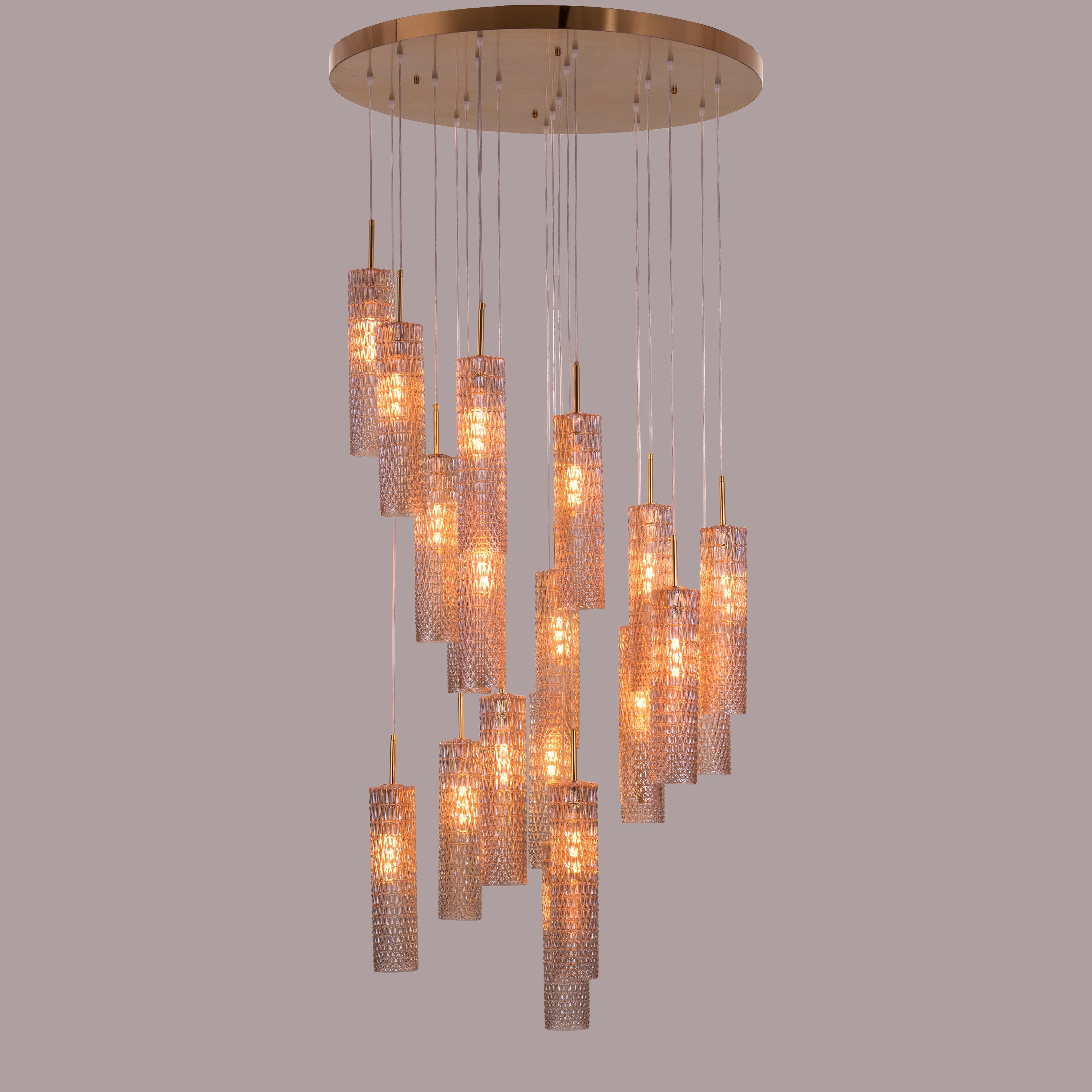 Let It Snow (Large, Gold) Champagne Glass Double Height Chandelier