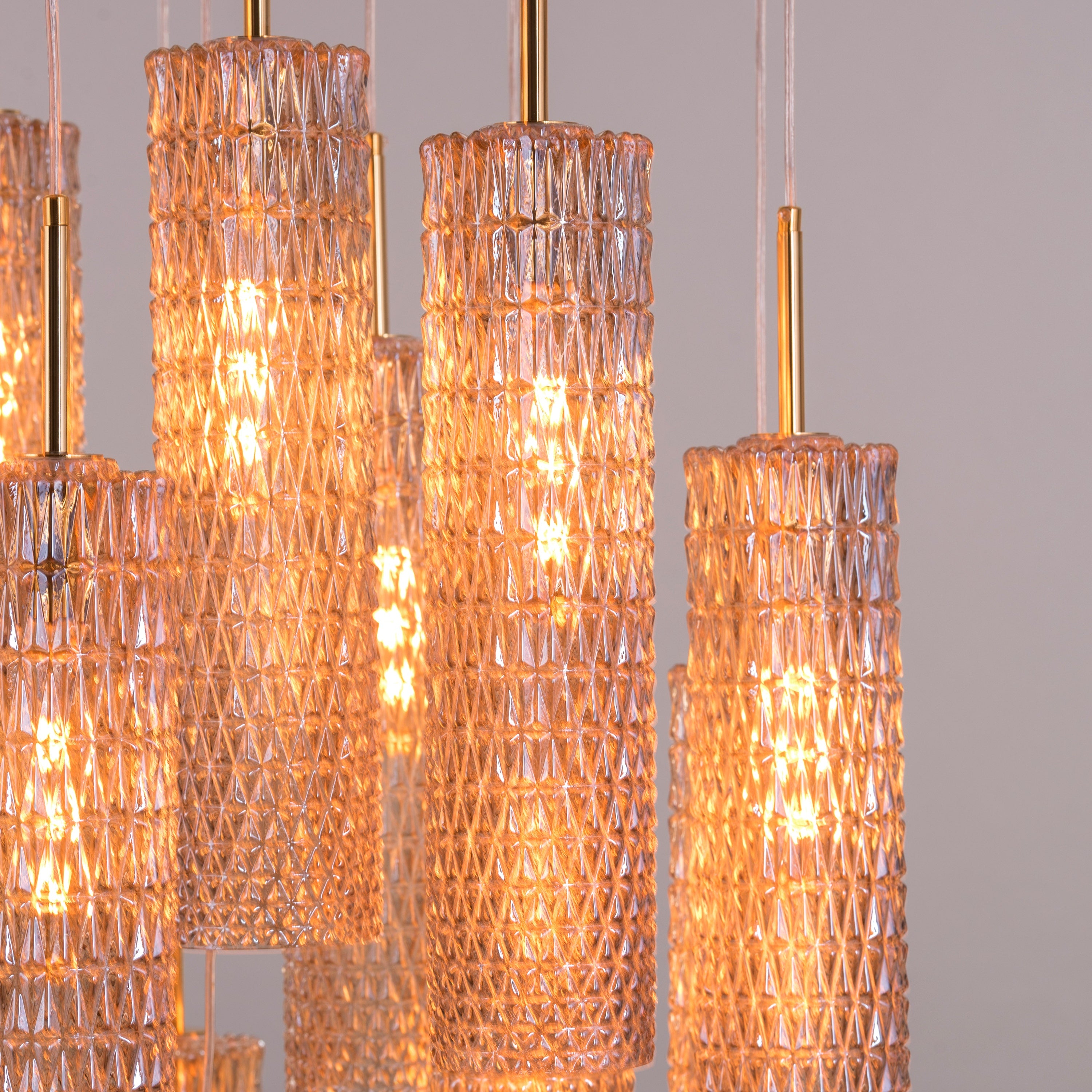 Let It Snow (Large, Gold) Champagne Glass Double Height Chandelier