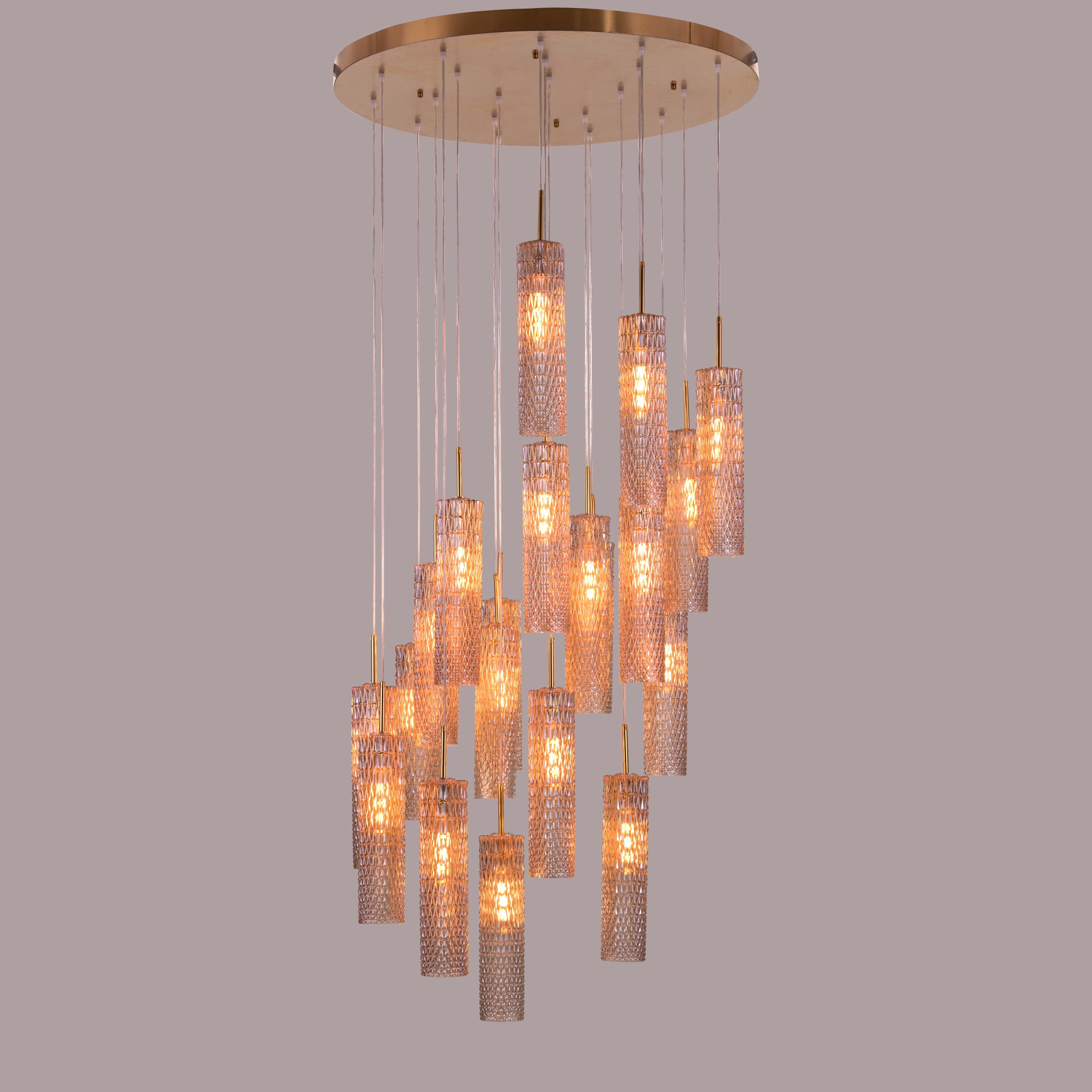 Let It Snow (Large, Gold) Champagne Glass Double Height Chandelier