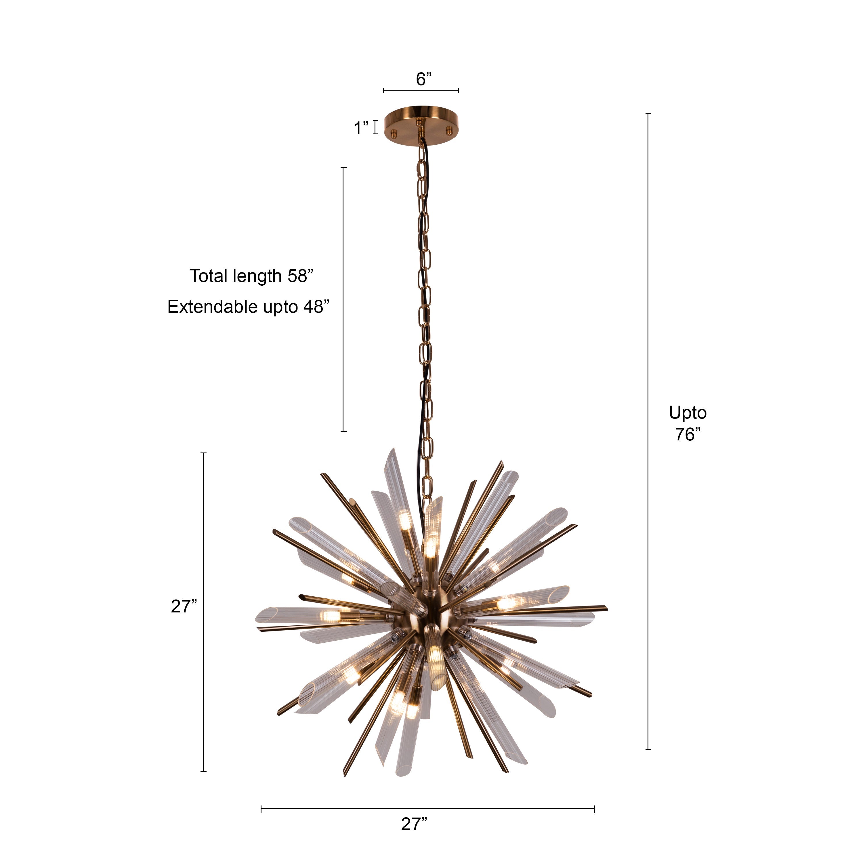 Dance Off Grand (Medium, Gold) Glass Tube Chandelier