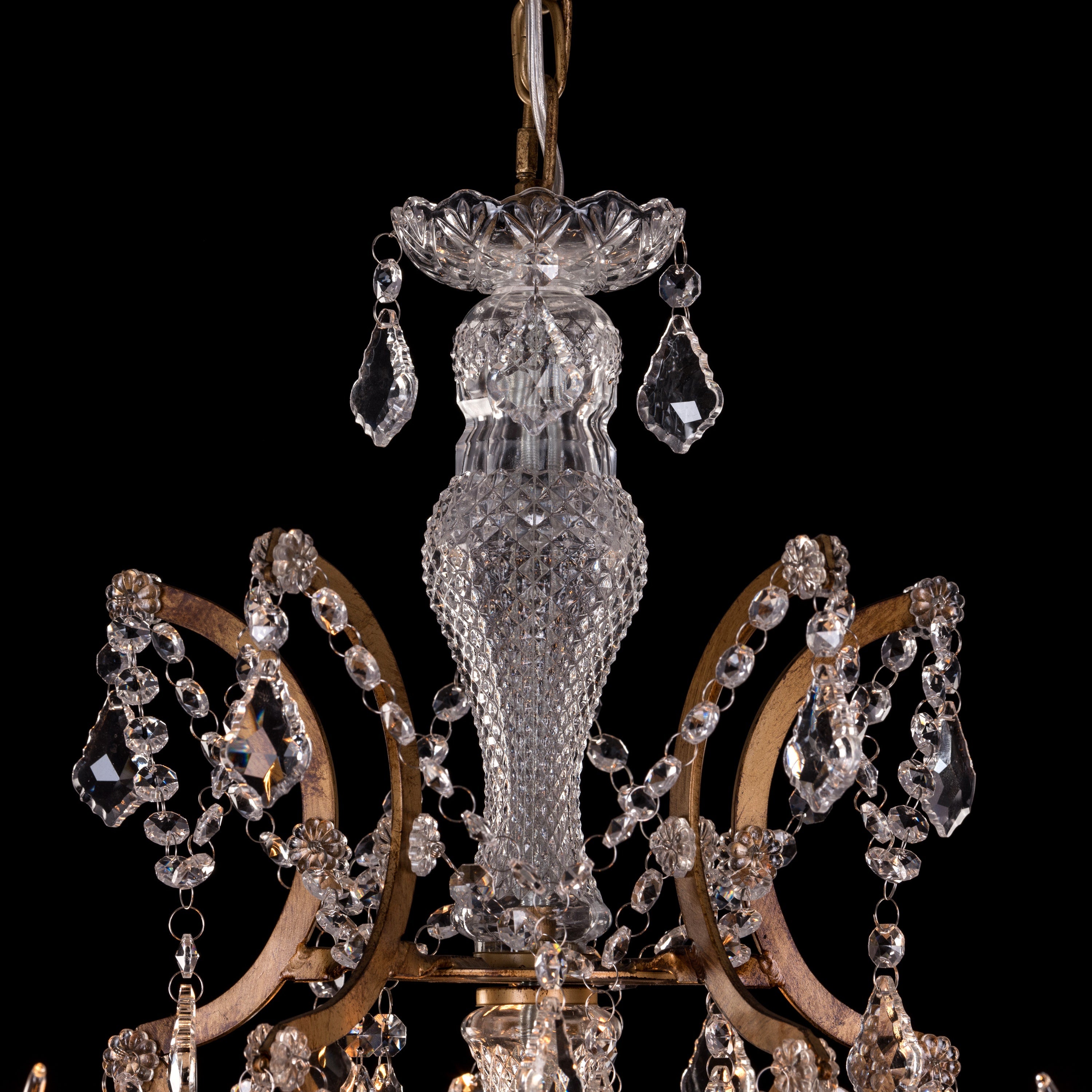 French Restoration (Large, Antique Gold) Crystal Chandelier
