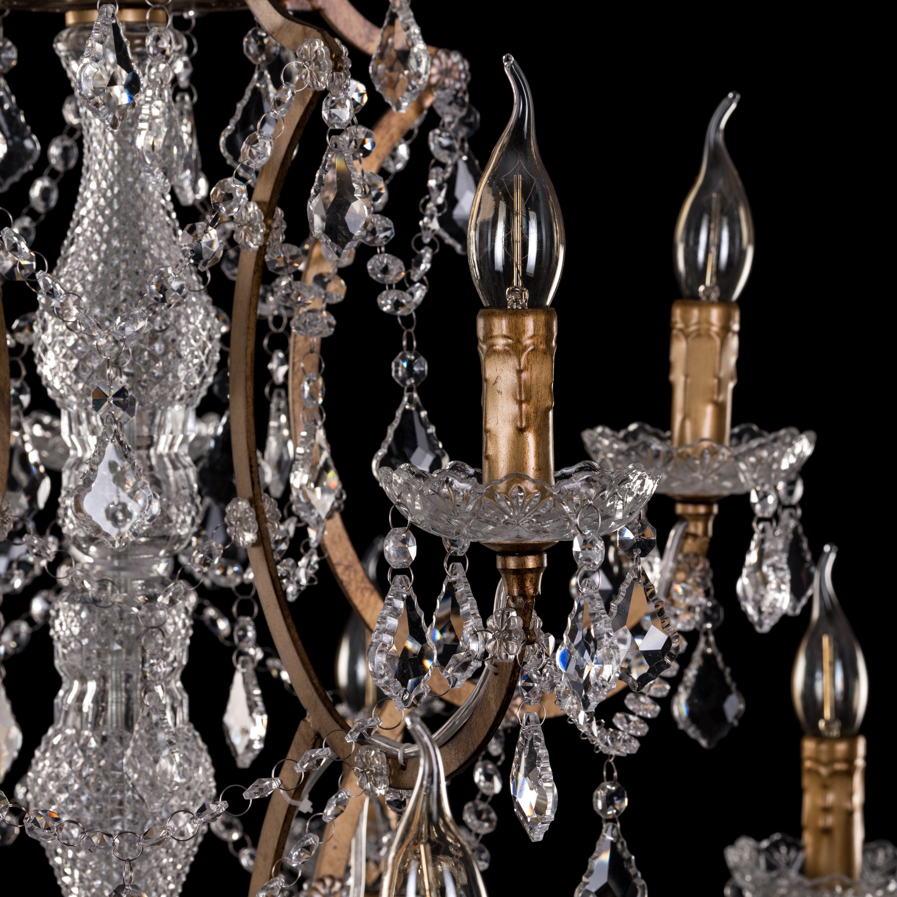 French Restoration (Large, Antique Gold) Crystal Chandelier