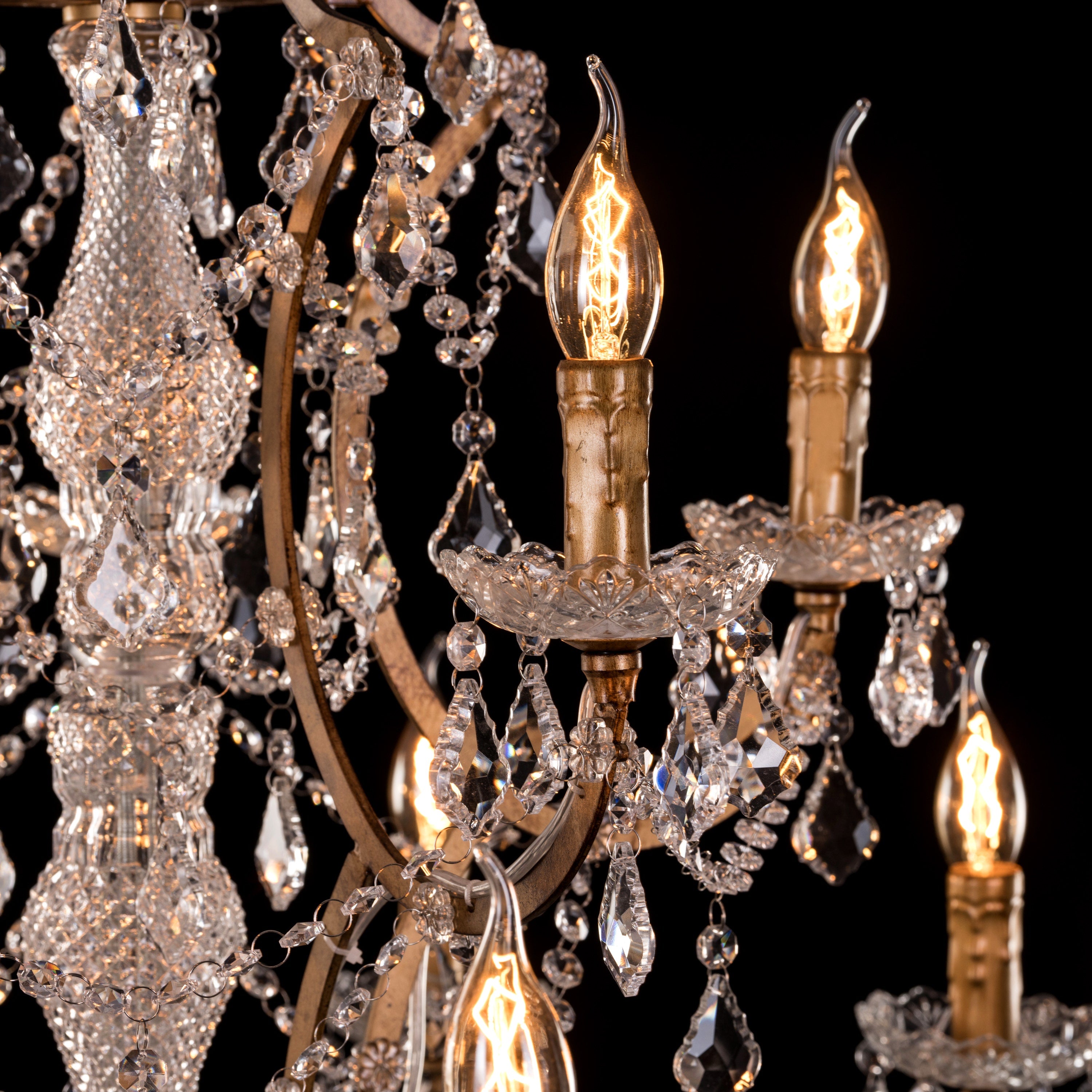 French Restoration (Large, Antique Gold) Crystal Chandelier