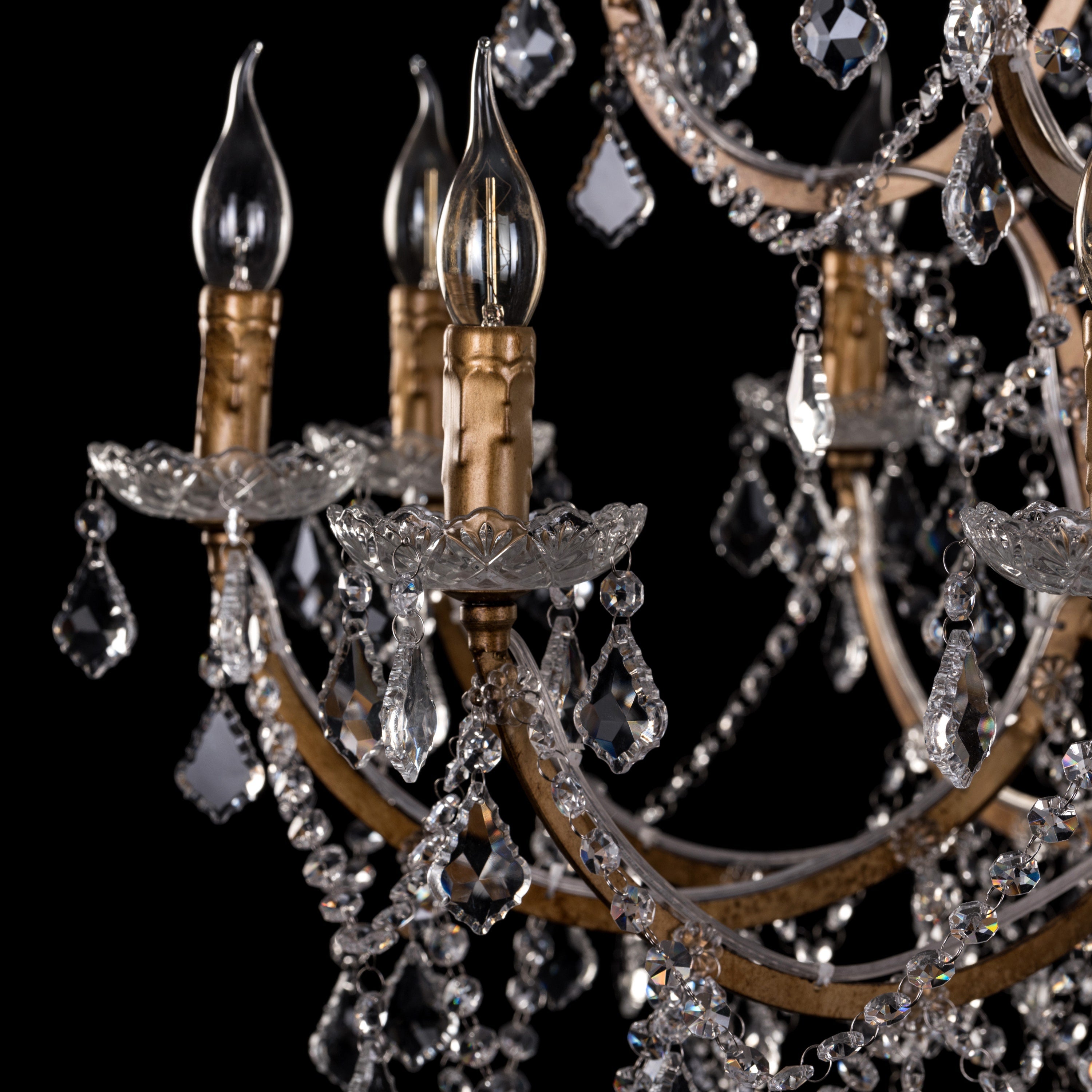 French Restoration (Large, Antique Gold) Crystal Chandelier