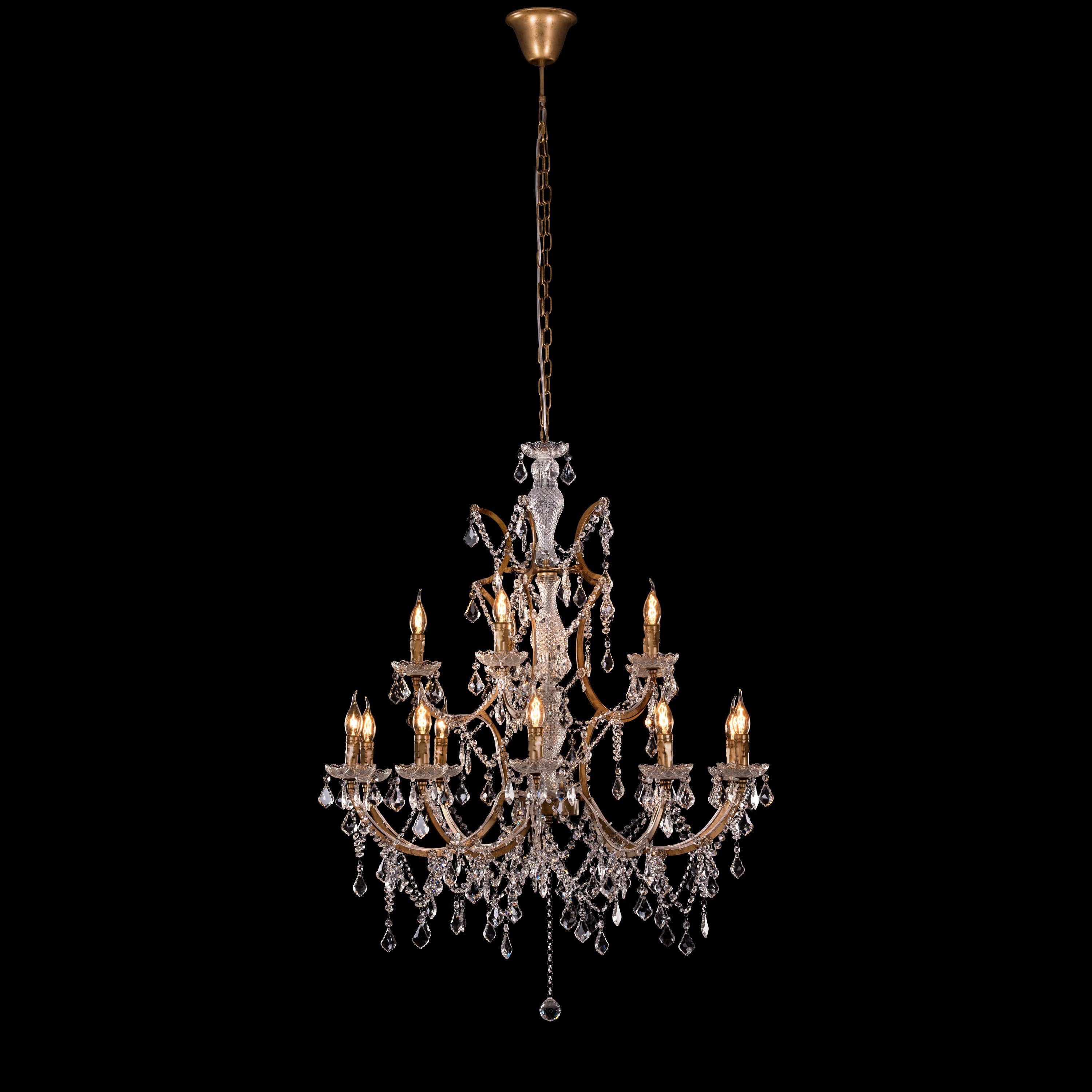 French Restoration (Large, Antique Gold) Crystal Chandelier