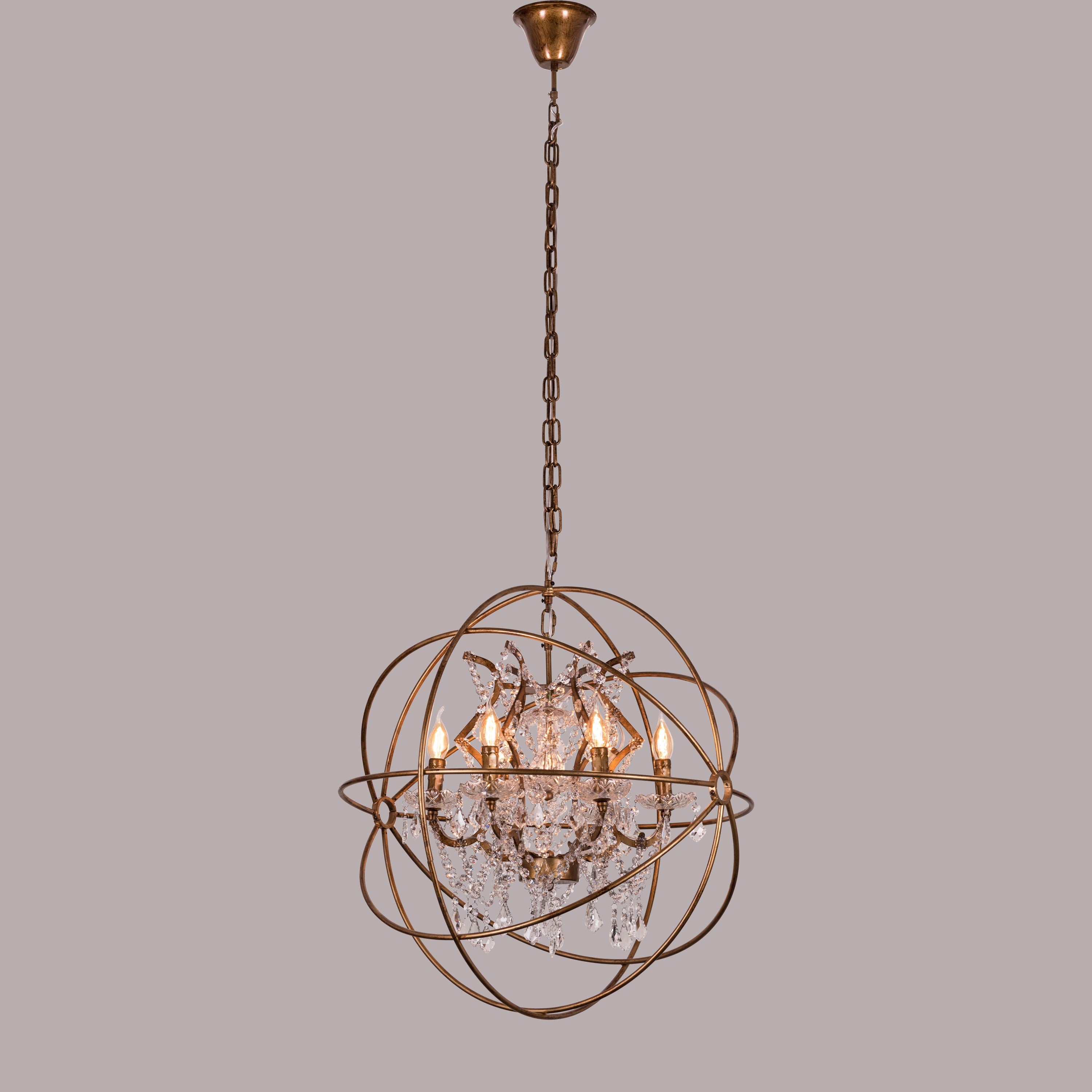 Moonlight Rendezvous (Large, Antique Gold) Crystal Chandelier