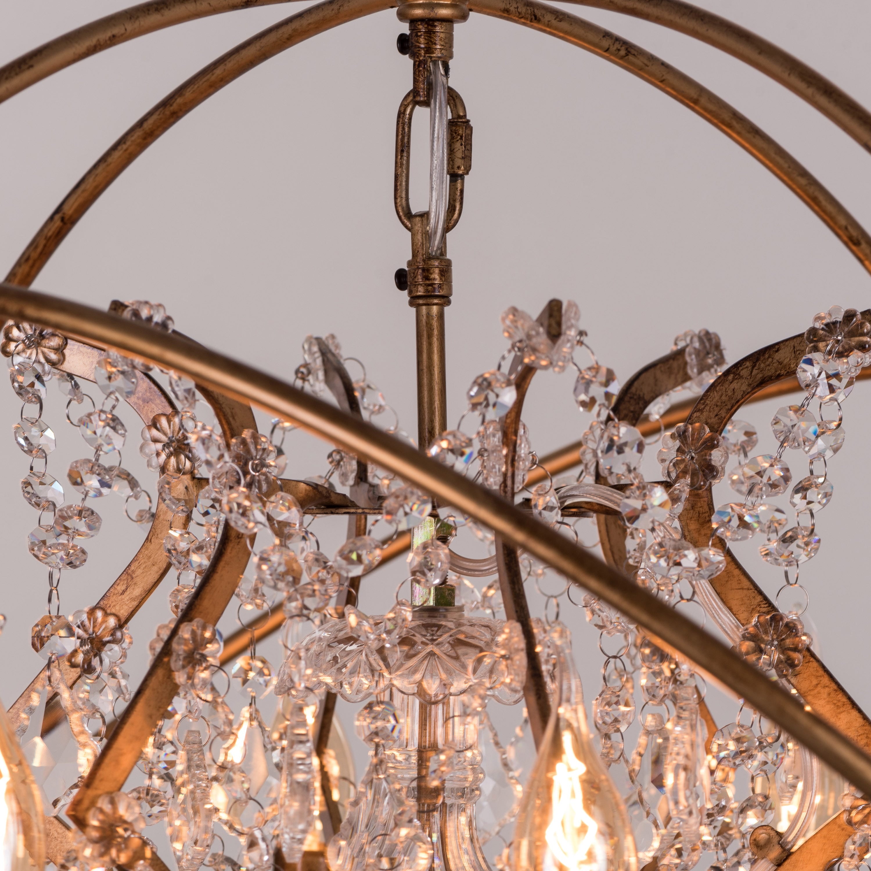 Moonlight Rendezvous (Large, Antique Gold) Crystal Chandelier