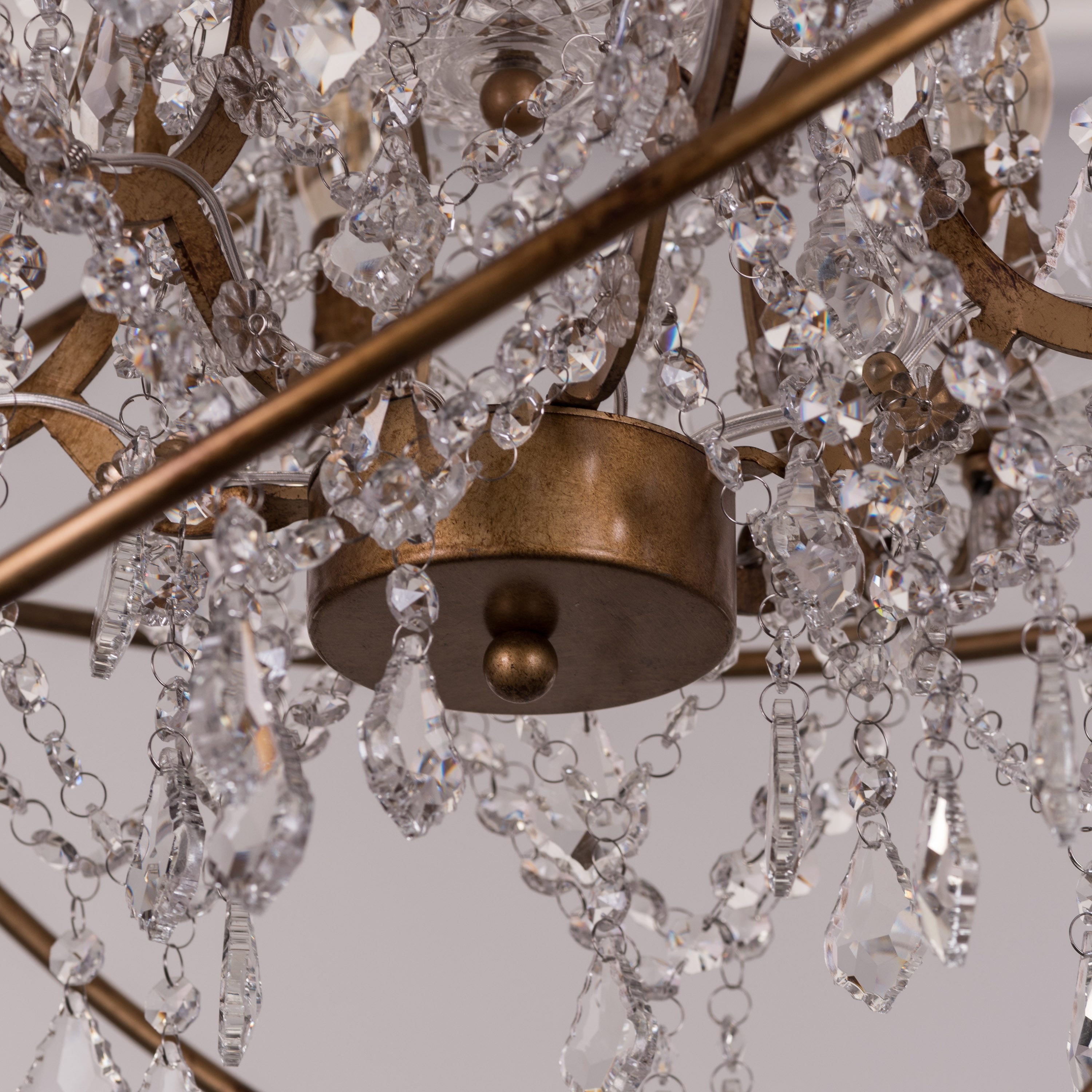 Moonlight Rendezvous (Large, Antique Gold) Crystal Chandelier