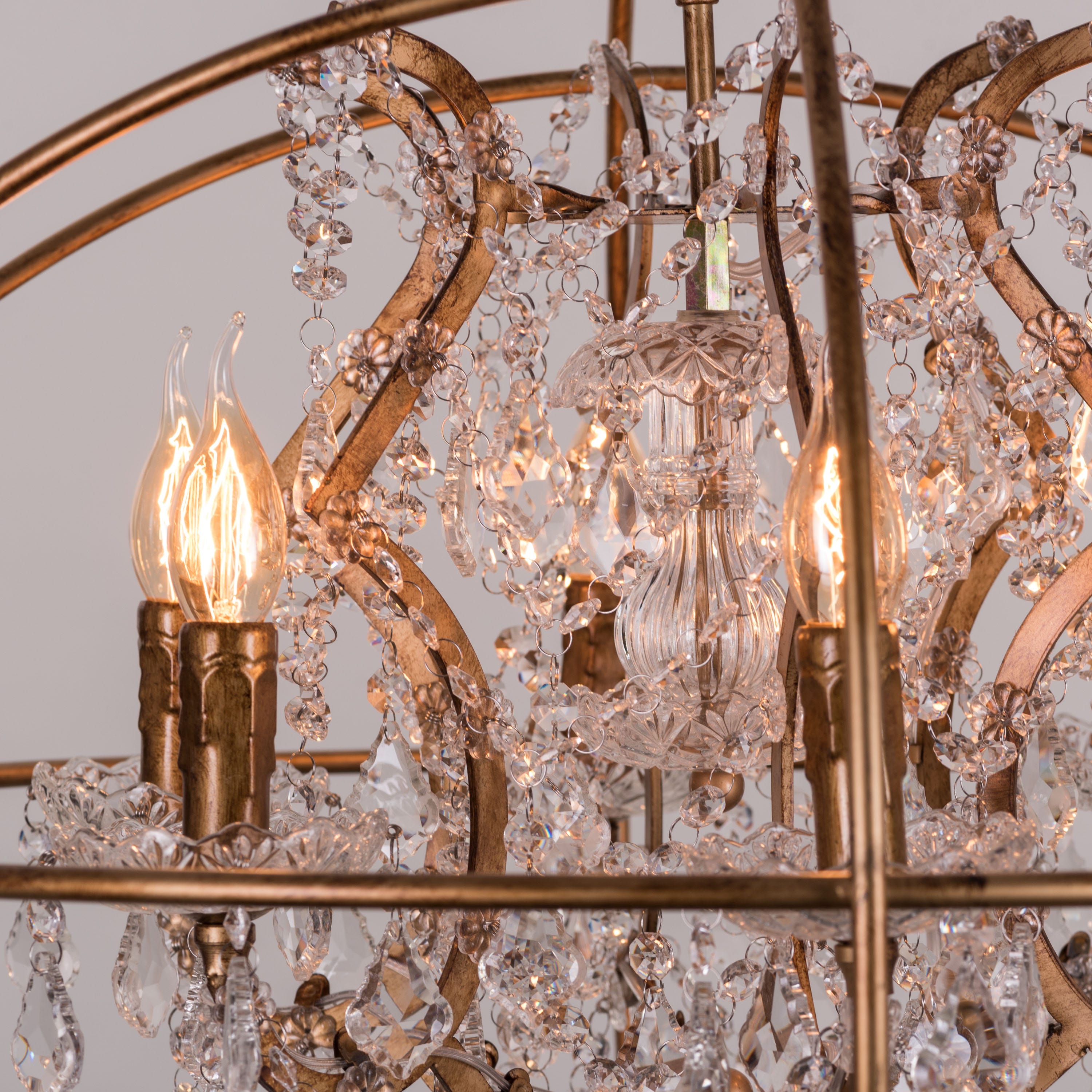 Moonlight Rendezvous (Large, Antique Gold) Crystal Chandelier