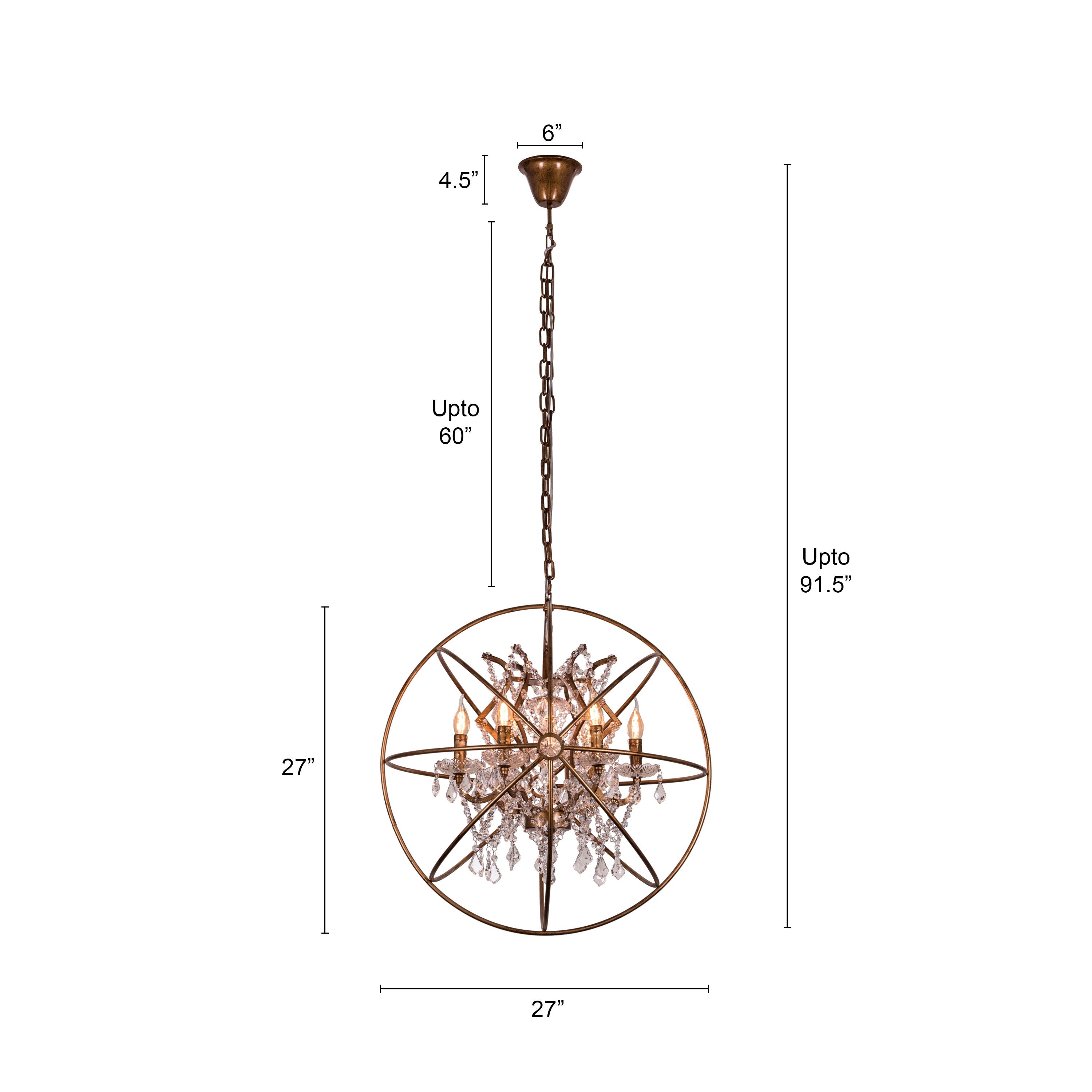 Moonlight Rendezvous (Large, Antique Gold) Crystal Chandelier