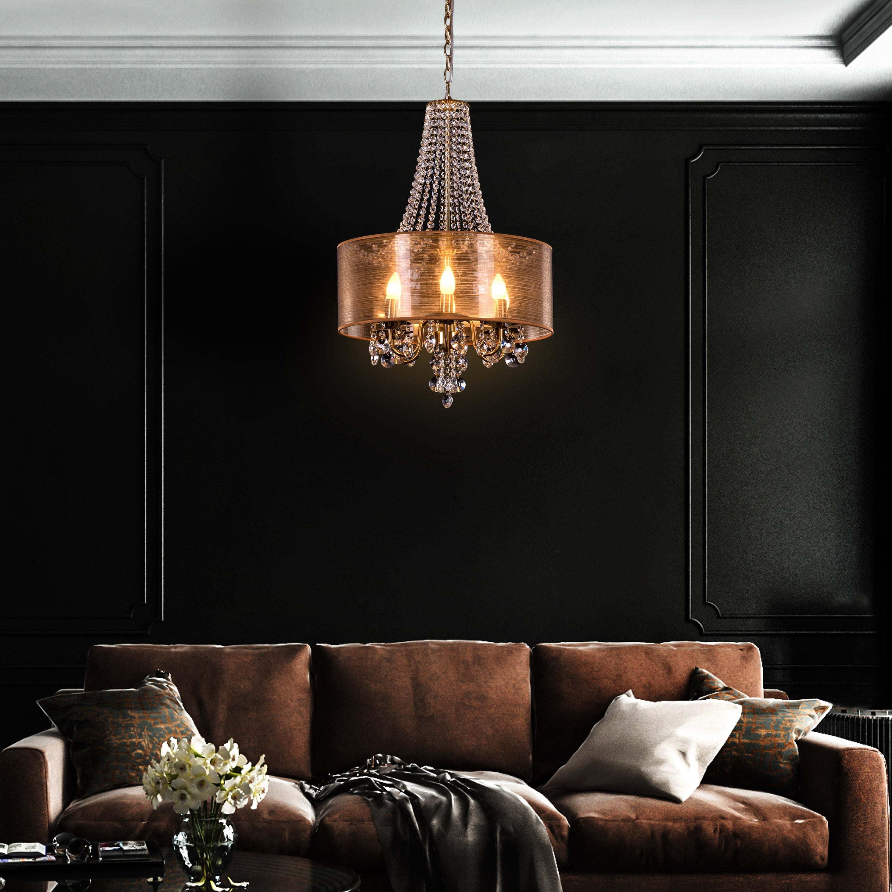 So In Love (Small, Gold) Crystal Chandelier