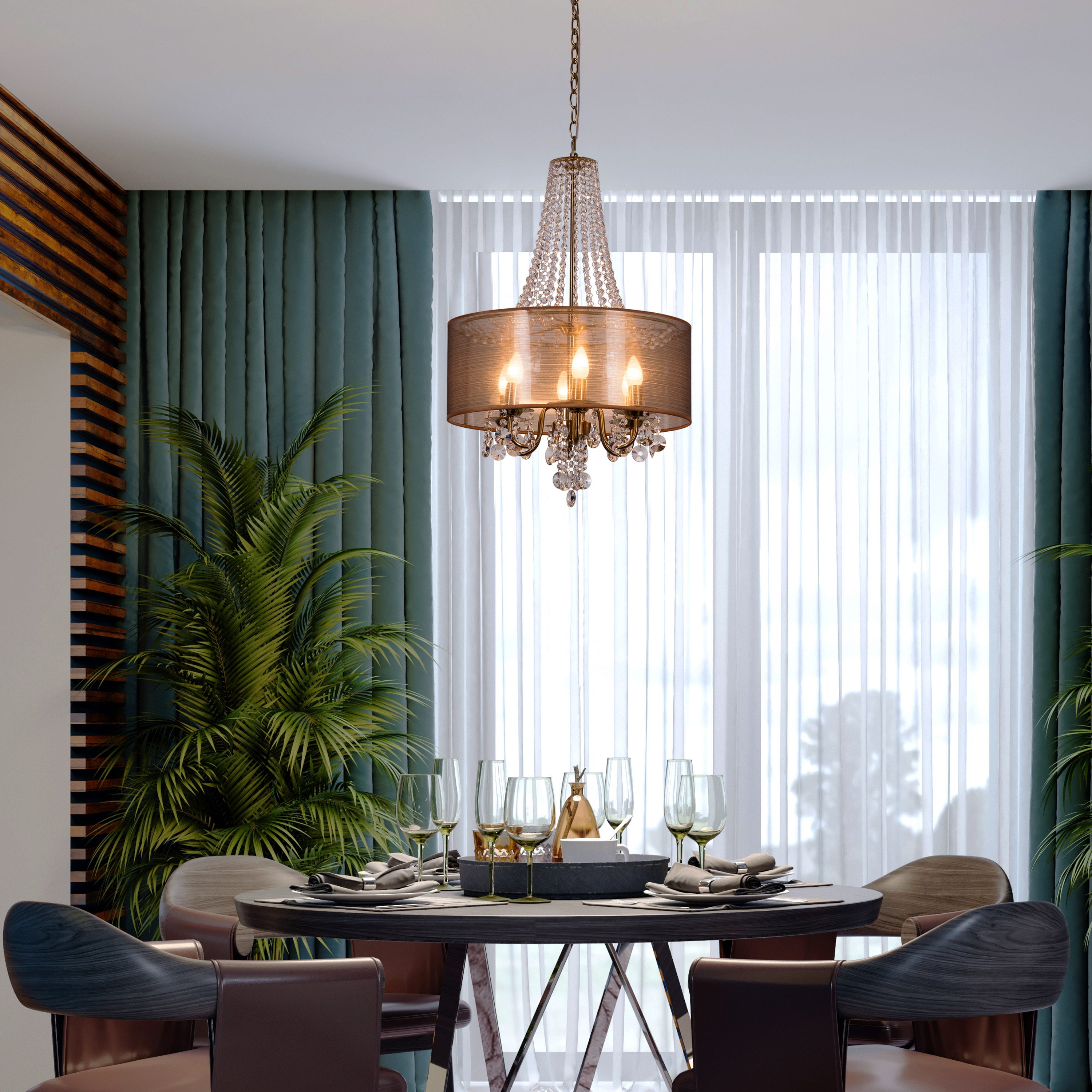 So In Love (Small, Gold) Crystal Chandelier