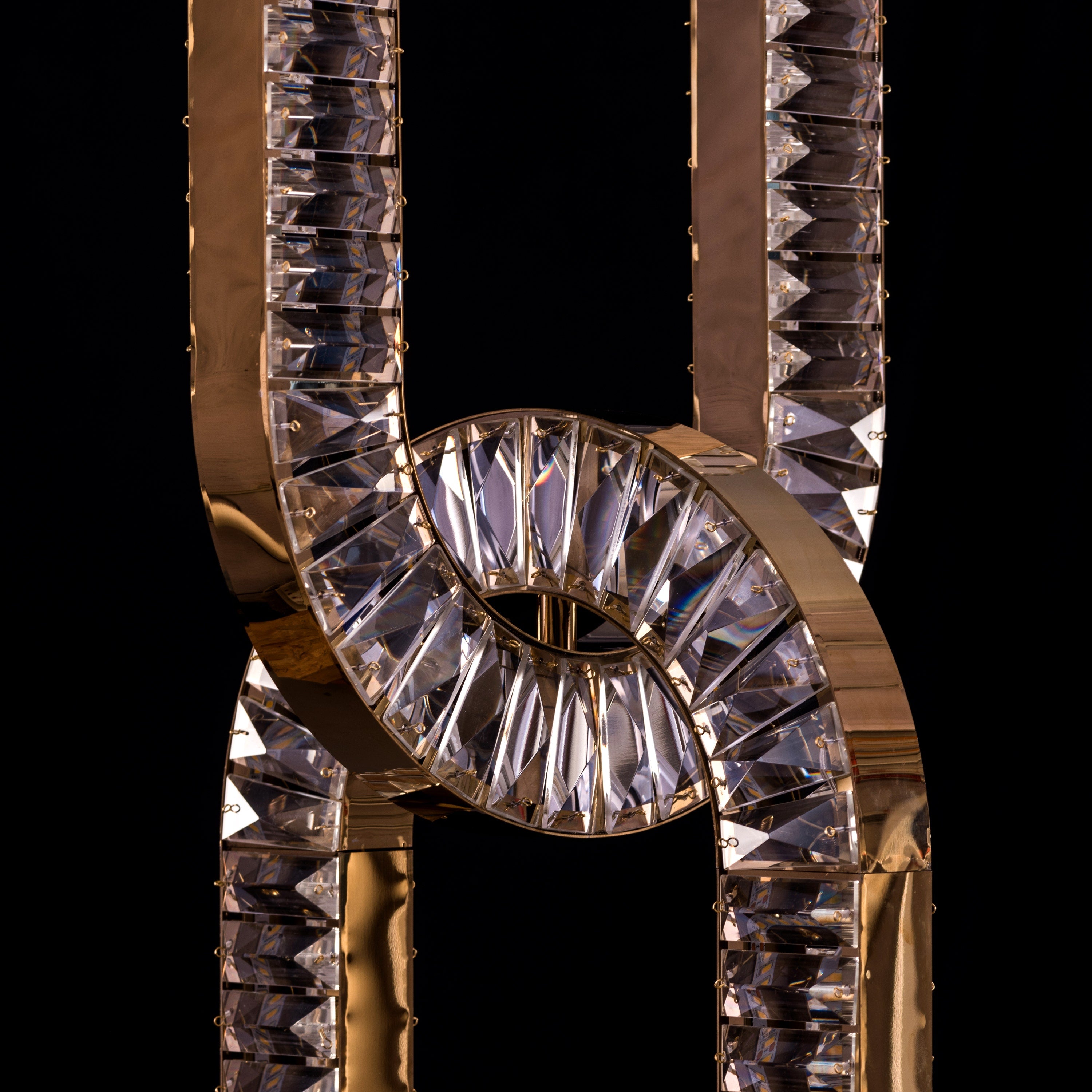 Welcome To Beverly Hills (Small, Gold, 3 Colour Dimmable LED With Remote Control) Crystal Chandelier