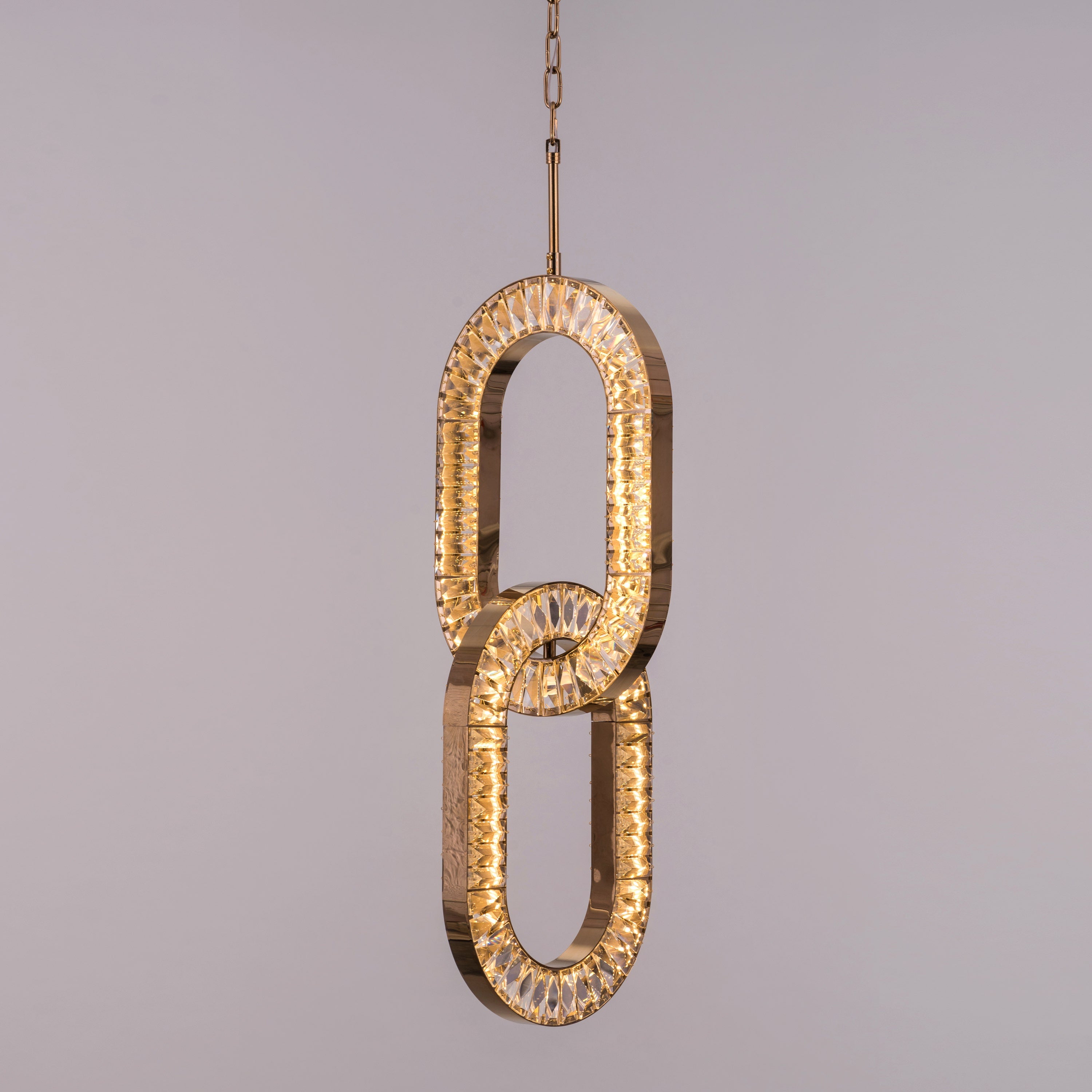 Welcome To Beverly Hills (Small, Gold, 3 Colour Dimmable LED With Remote Control) Crystal Chandelier