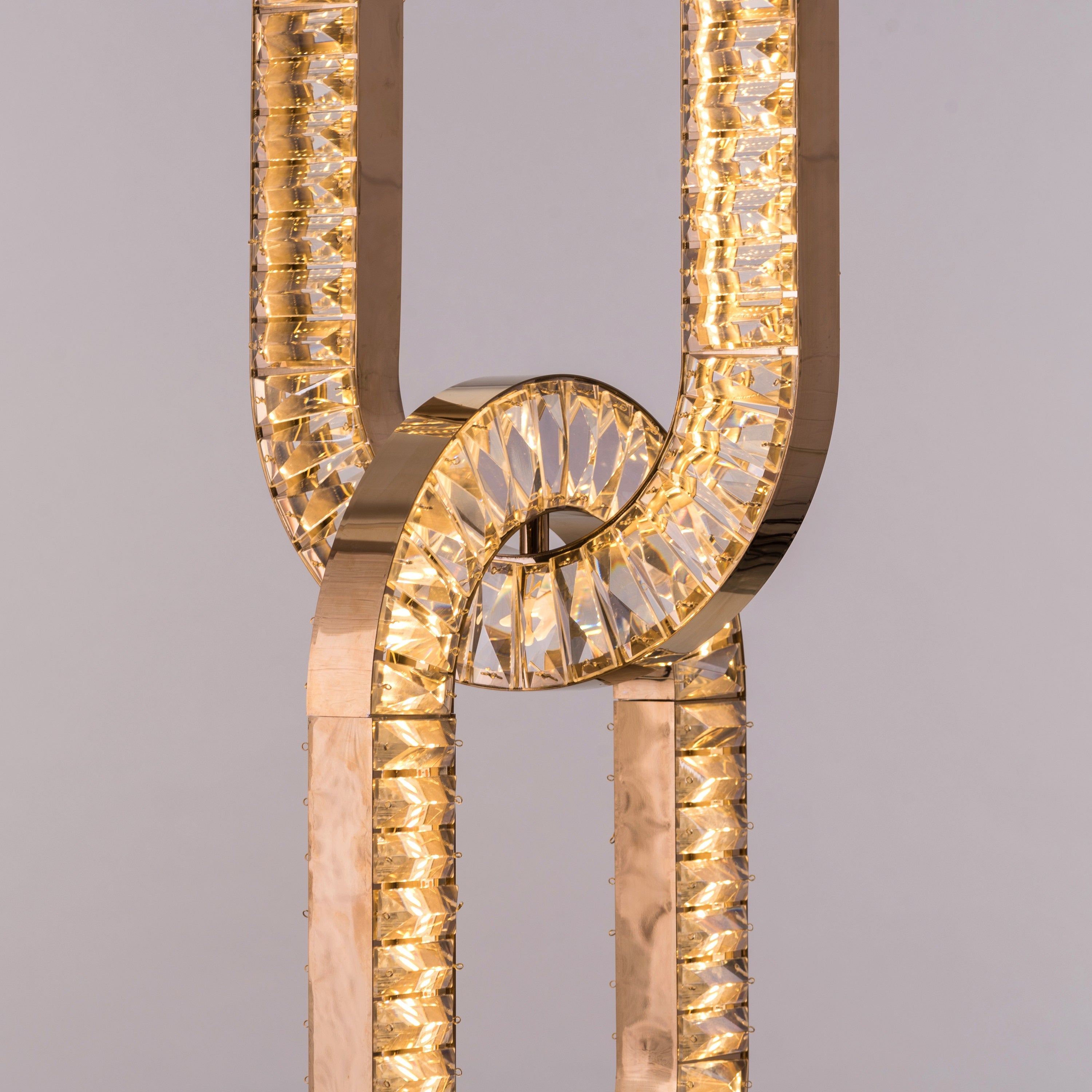 Welcome To Beverly Hills (Small, Gold, 3 Colour Dimmable LED With Remote Control) Crystal Chandelier