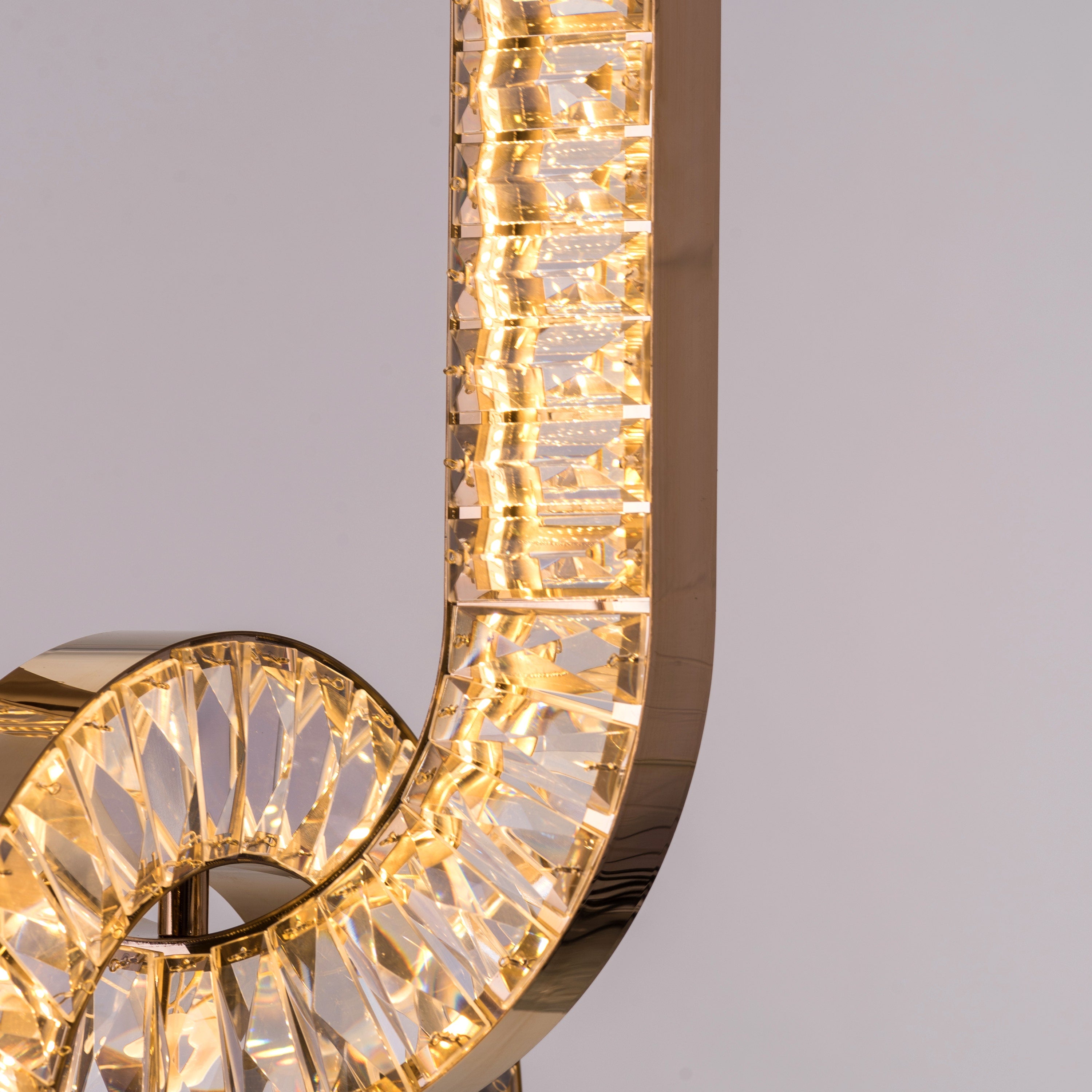 Welcome To Beverly Hills (Small, Gold, 3 Colour Dimmable LED With Remote Control) Crystal Chandelier