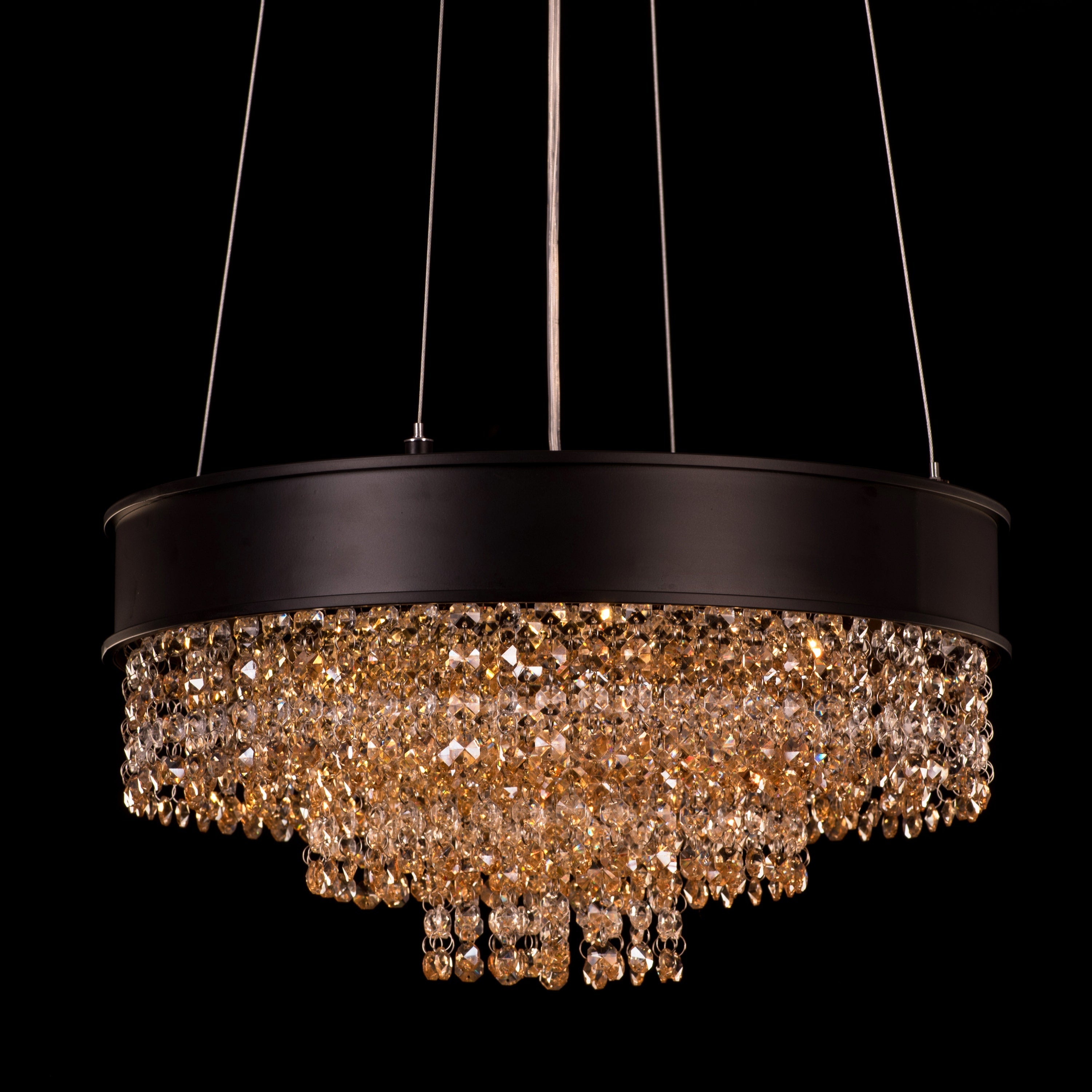 Black Tie (Small, Gold) Crystal Chandelier
