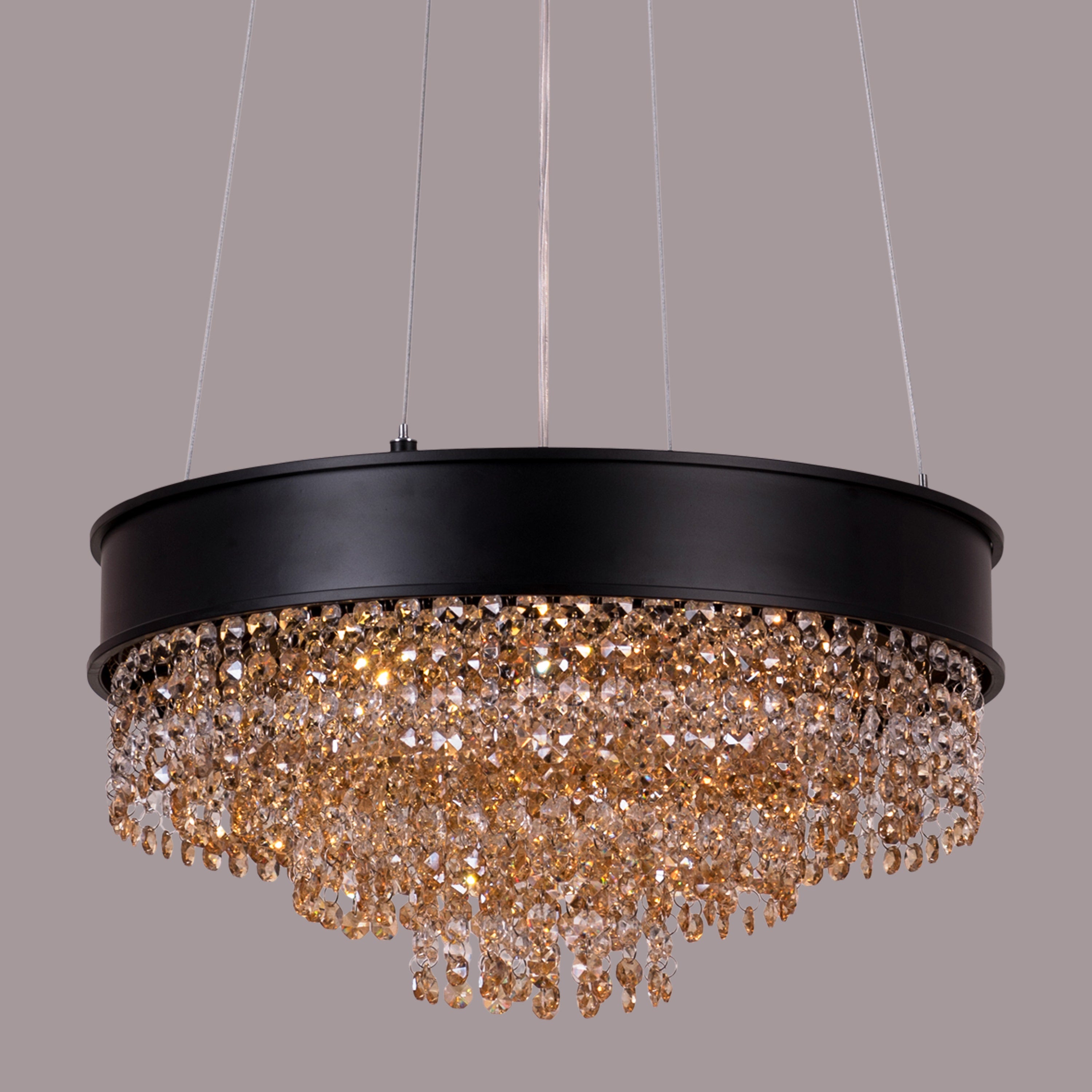 Black Tie (Small, Gold) Crystal Chandelier