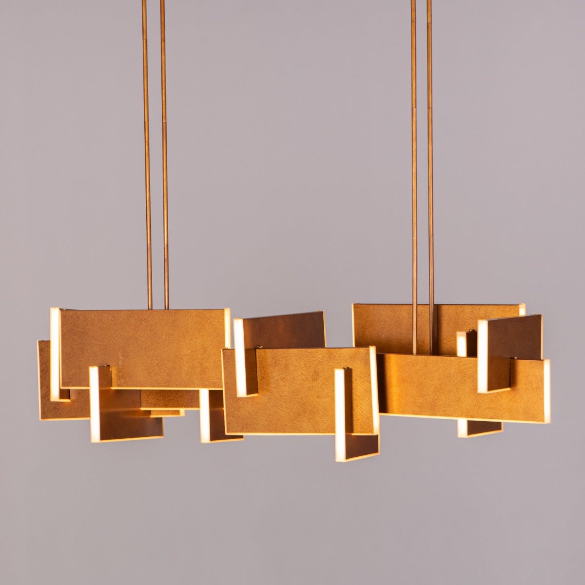 Fires Of Heaven (Large, Grunge Gold, 3 Color Dimmable LED with Remote Control) Chandelier