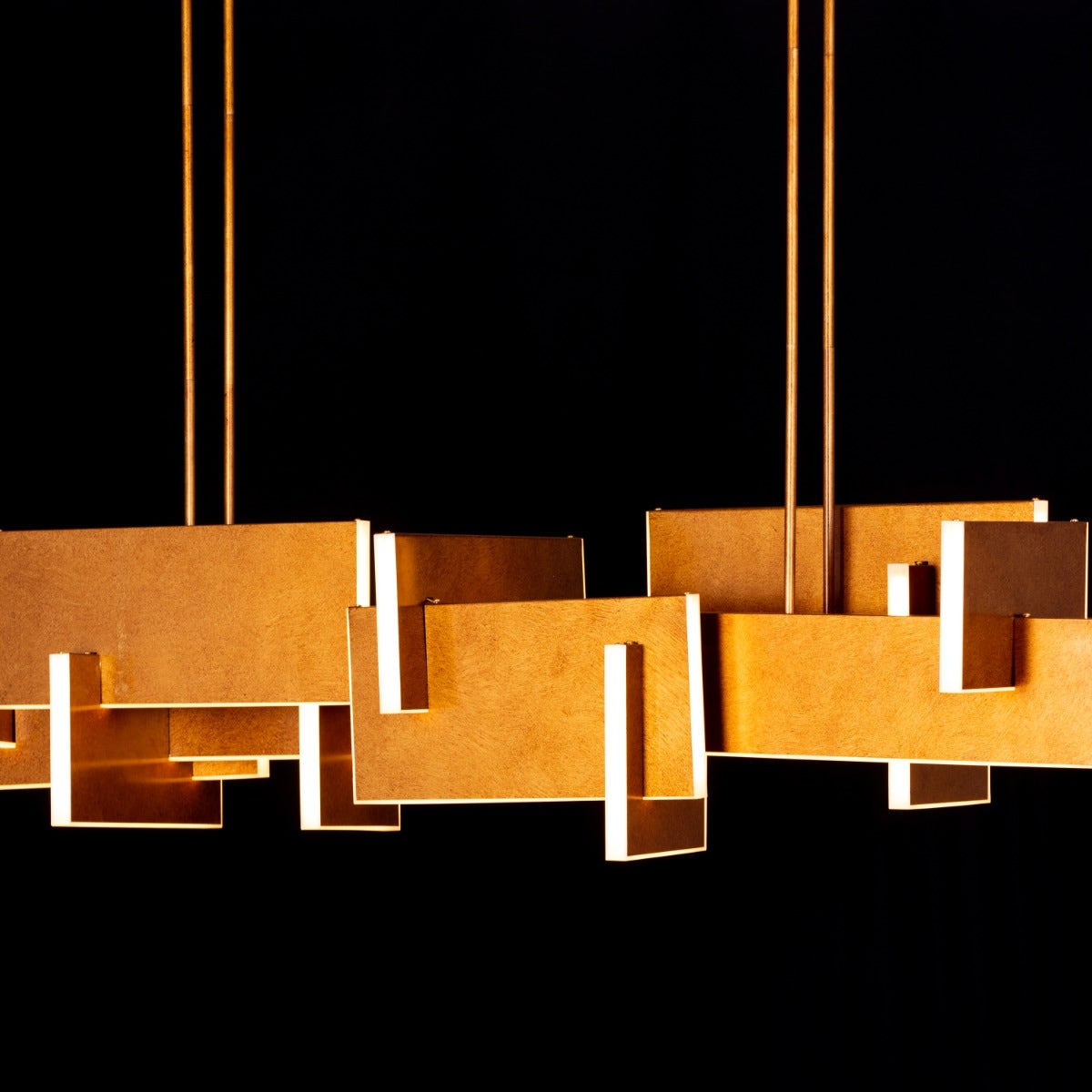 Fires Of Heaven (Large, Grunge Gold, 3 Color Dimmable LED with Remote Control) Chandelier