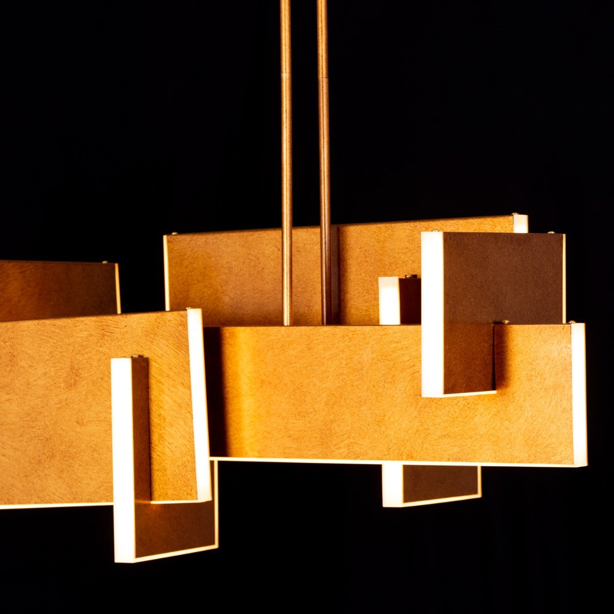 Fires Of Heaven (Large, Grunge Gold, 3 Color Dimmable LED with Remote Control) Chandelier