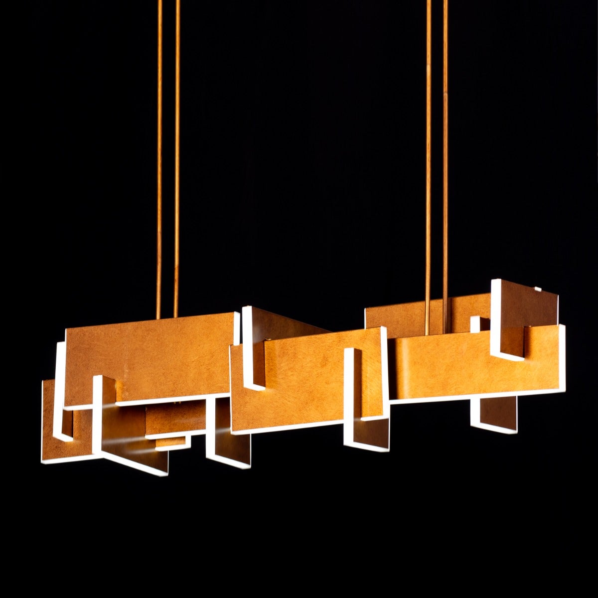 Fires Of Heaven (Large, Grunge Gold, 3 Color Dimmable LED with Remote Control) Chandelier