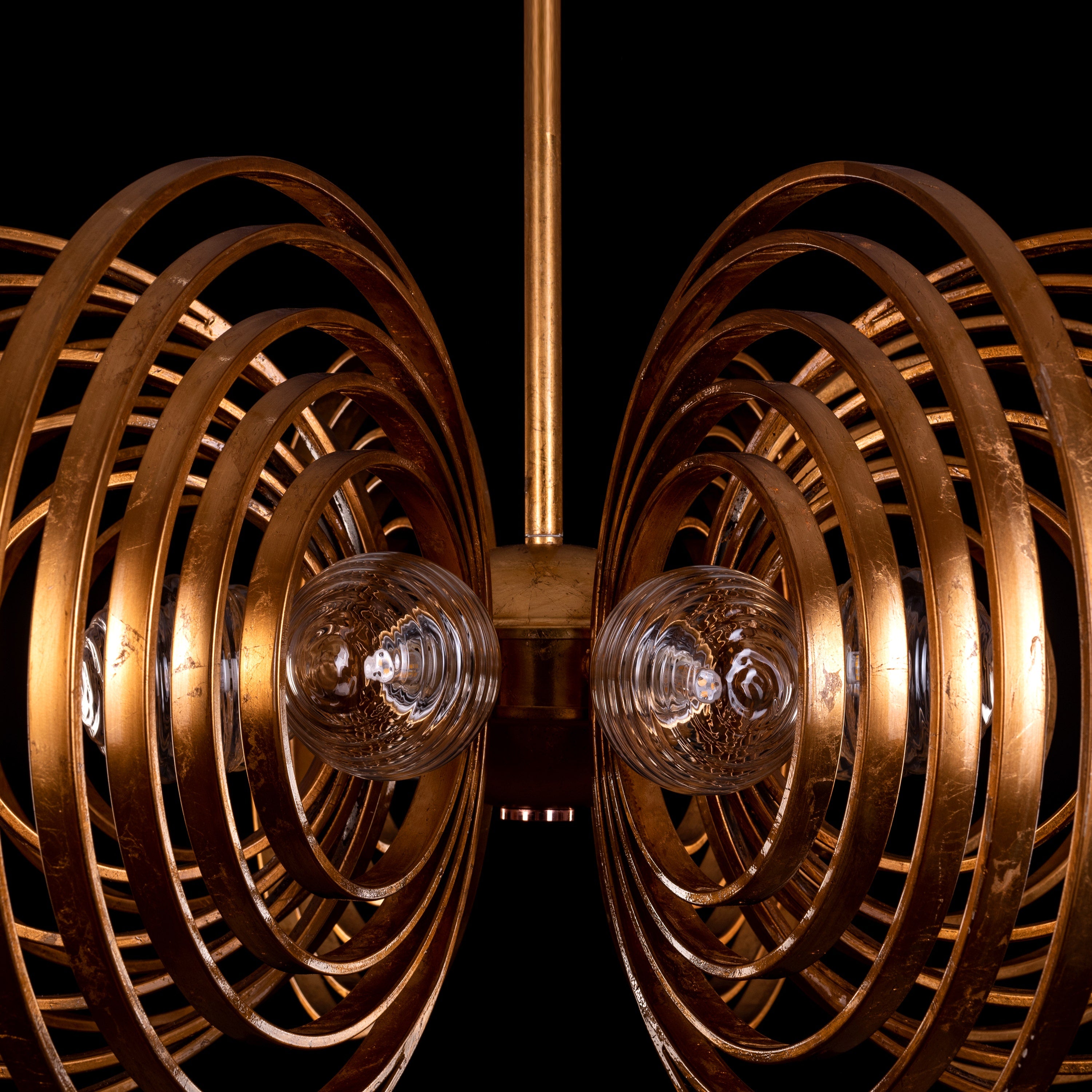 Time To Shine (Large, Antique Gold Foil Gilded) Chandelier