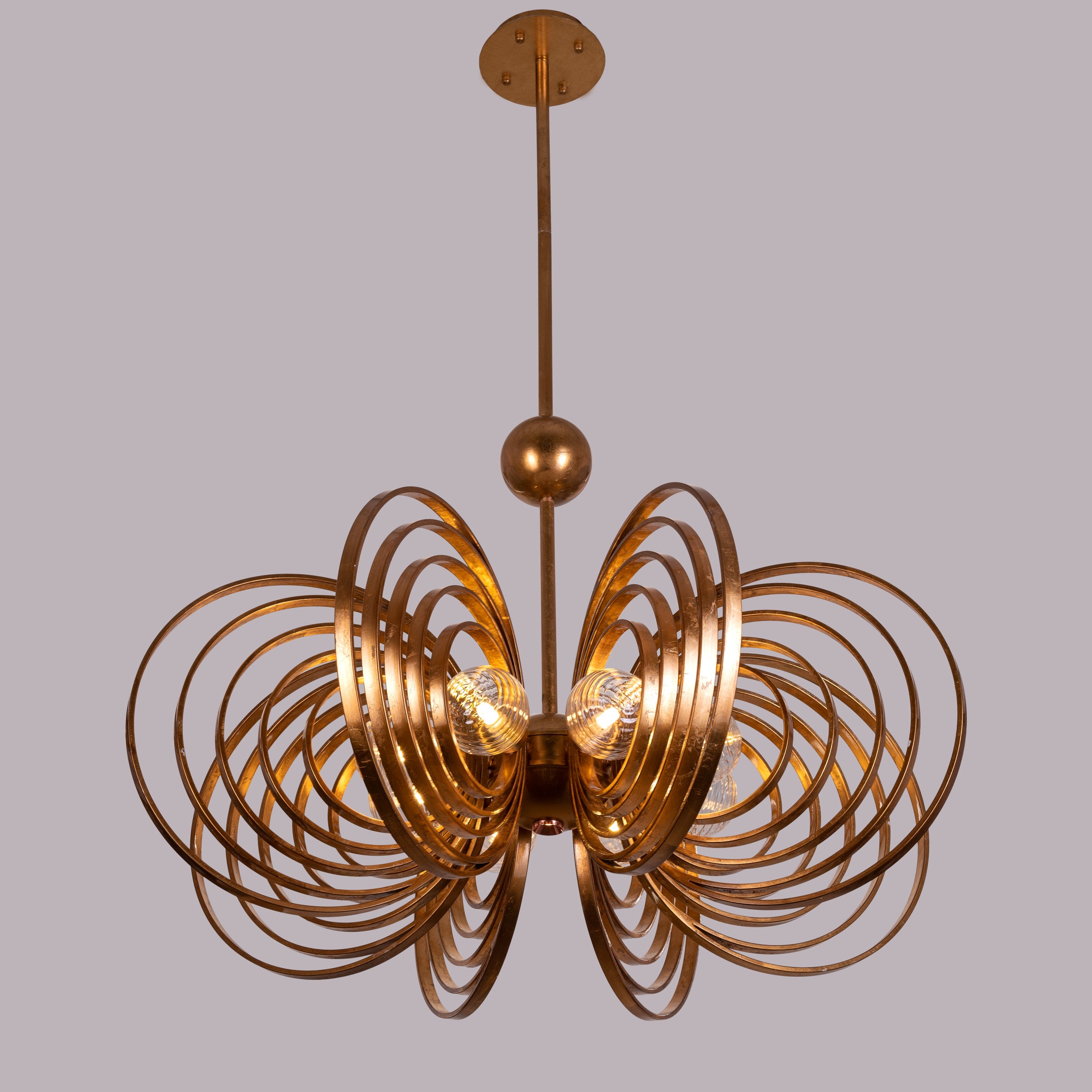 Time To Shine (Large, Antique Gold Foil Gilded) Chandelier