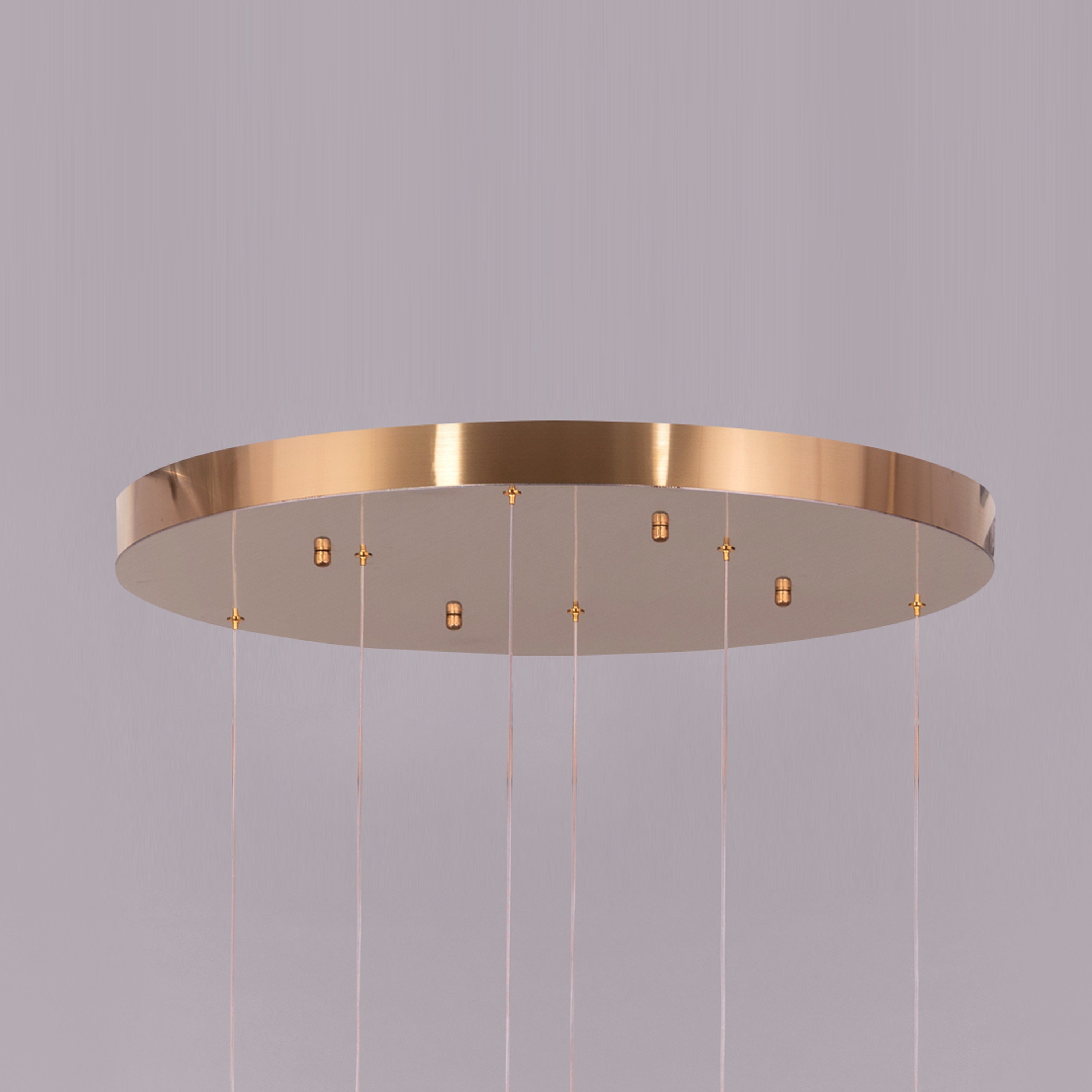 Front Row Seats (Large, Gold, 3 Color Dimmable LED with Remote Control) Double Height Chandelier