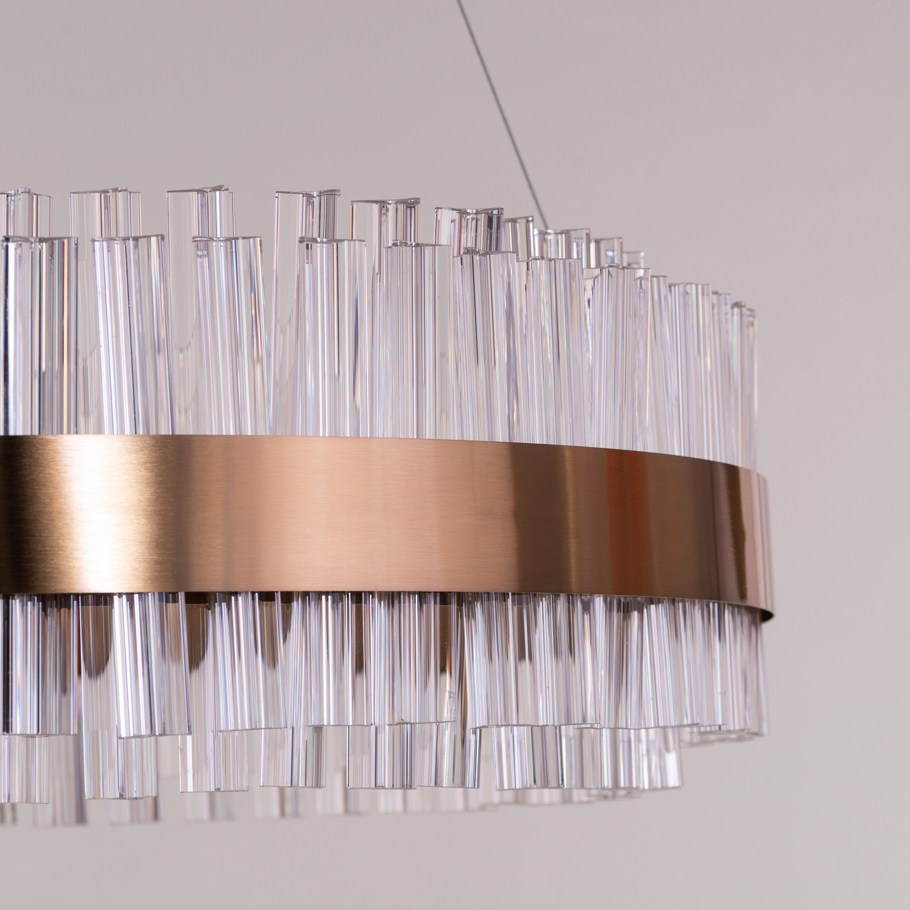 Lighting Up Lisbon (Medium, Gold, Built-In LED) Crystal Chandelier