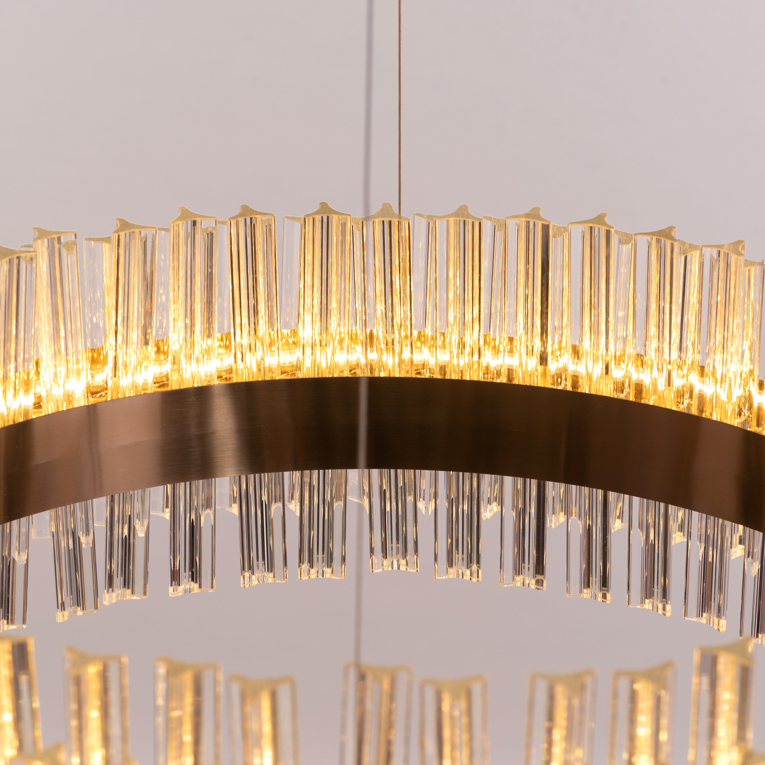 Lighting Up Lisbon (Medium, Gold, Built-In LED) Crystal Chandelier