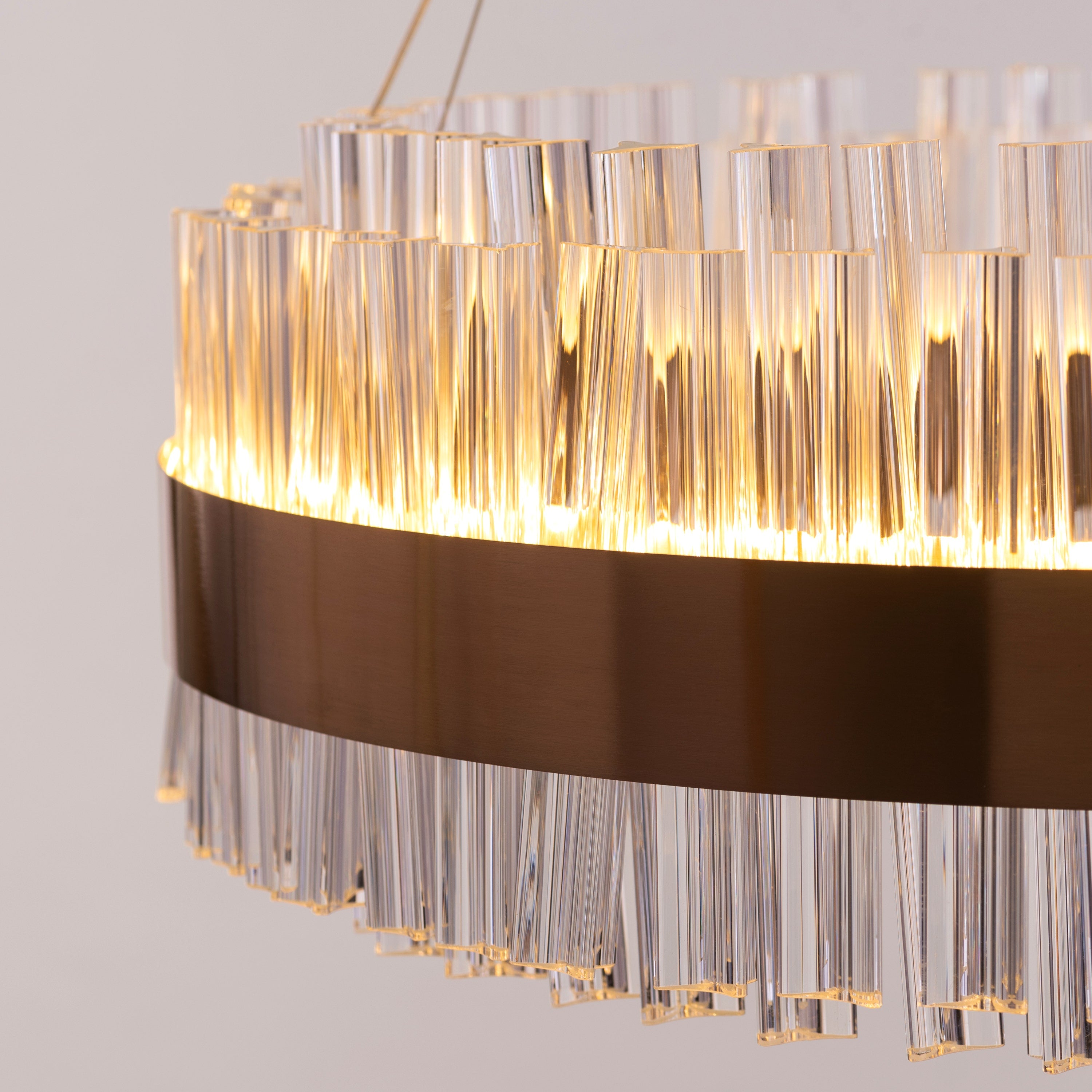 Lighting Up Lisbon (Medium, Gold, Built-In LED) Crystal Chandelier