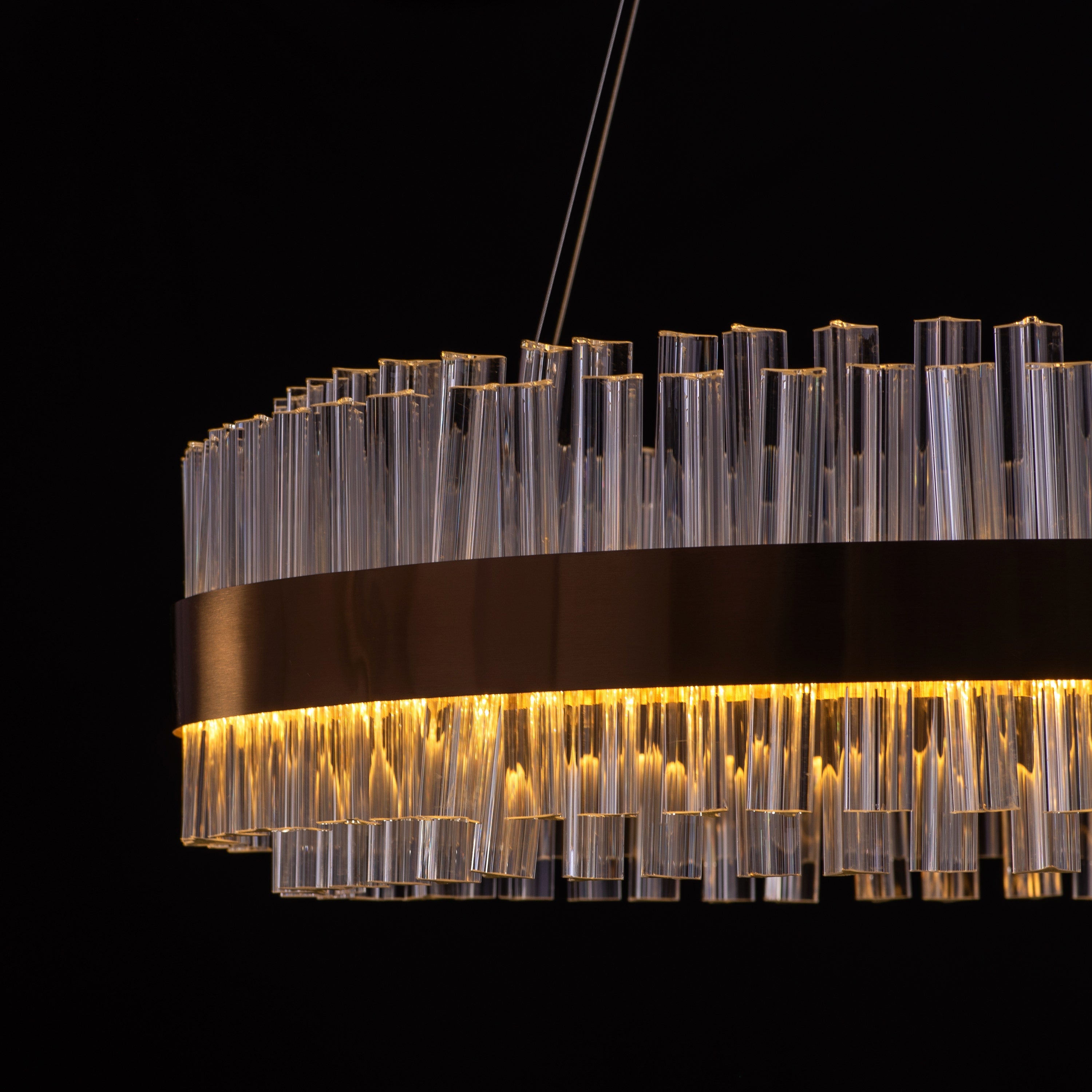 Lighting Up Lisbon (Medium, Gold, Built-In LED) Crystal Chandelier