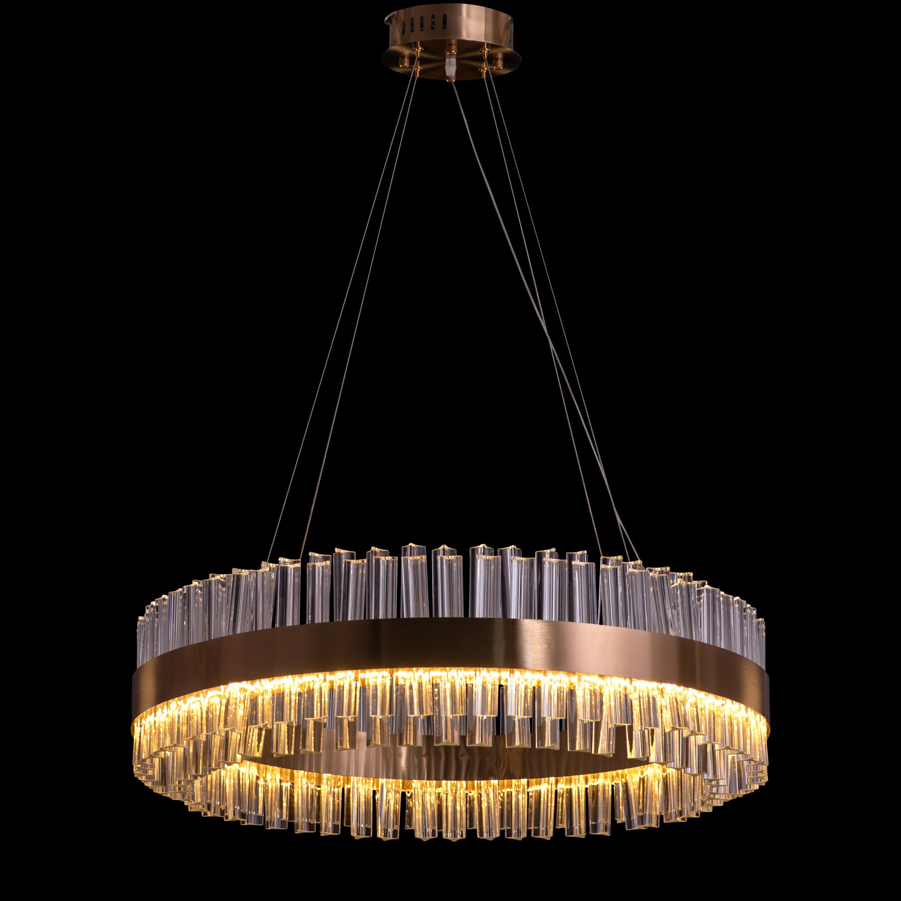 Lighting Up Lisbon (Medium, Gold, Built-In LED) Crystal Chandelier