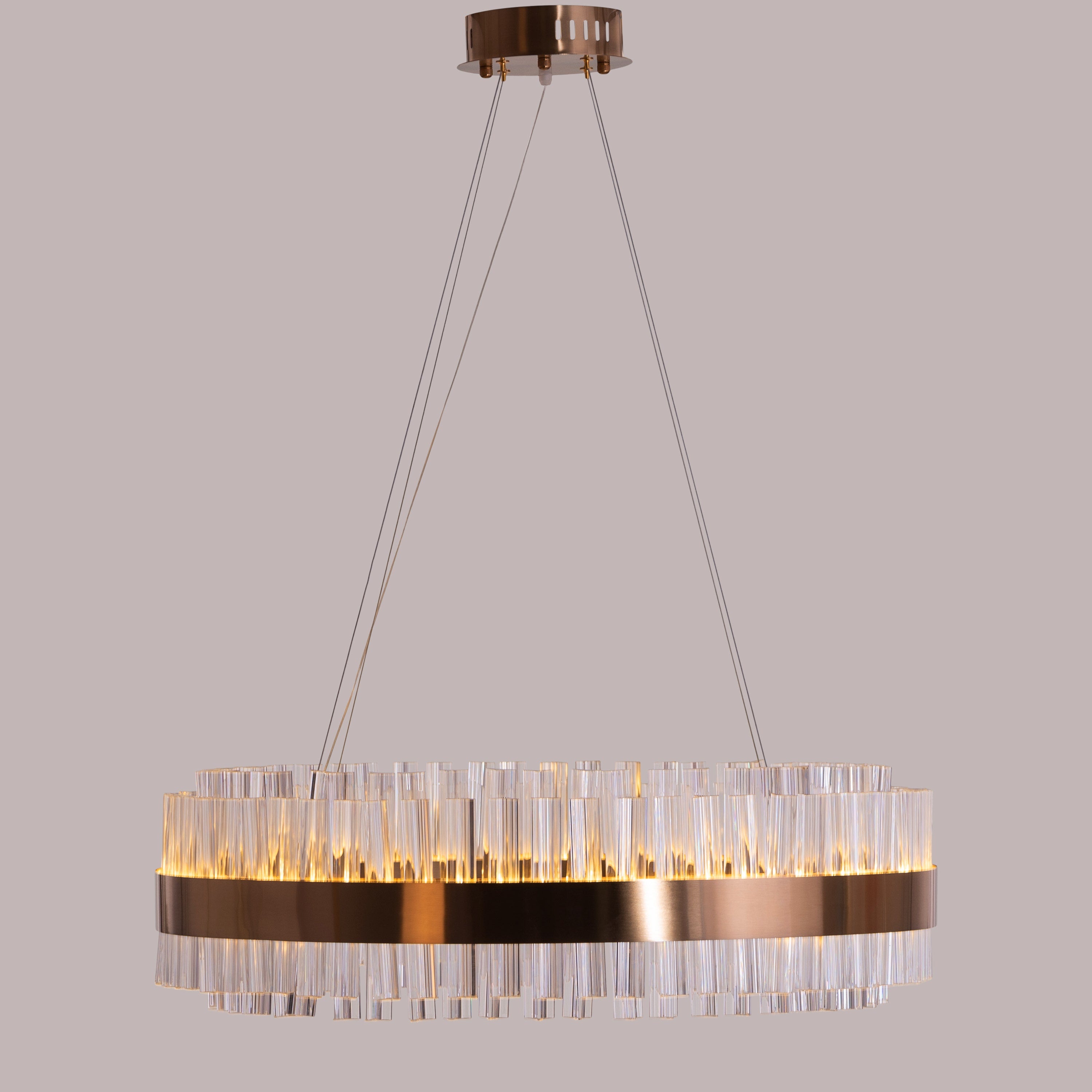 Lighting Up Lisbon (Medium, Gold, Built-In LED) Crystal Chandelier