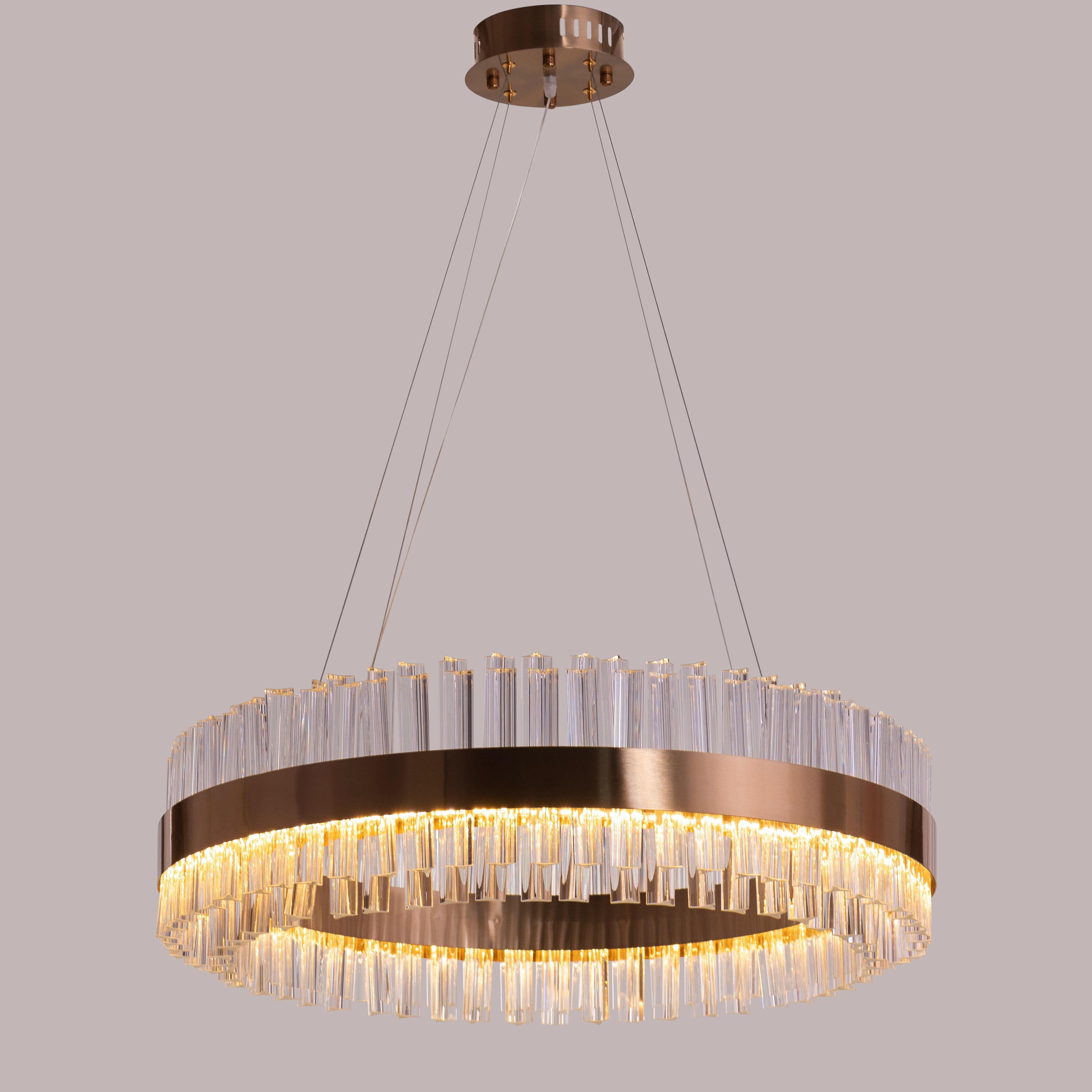 Lighting Up Lisbon (Medium, Gold, Built-In LED) Crystal Chandelier
