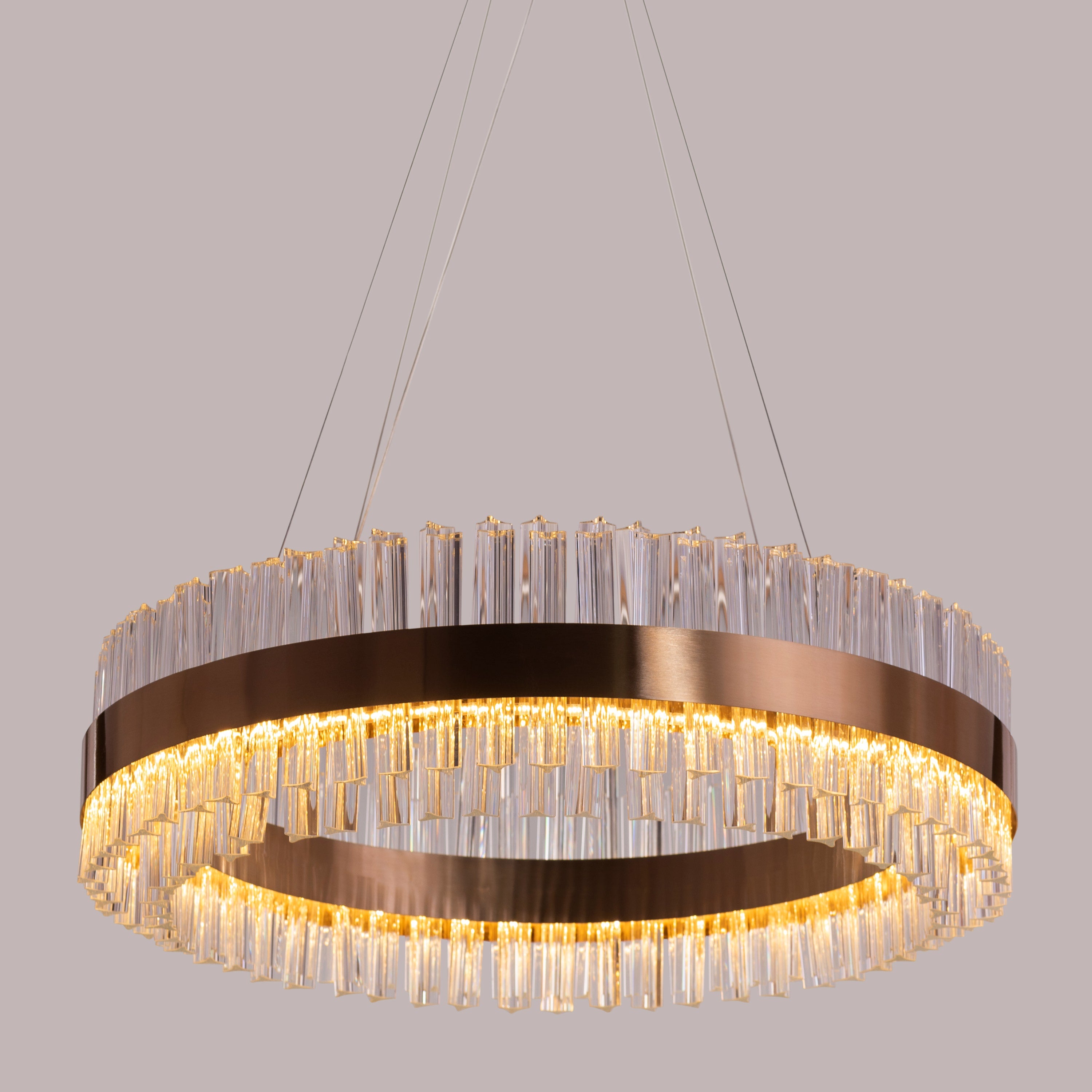 Lighting Up Lisbon (Medium, Gold, Built-In LED) Crystal Chandelier