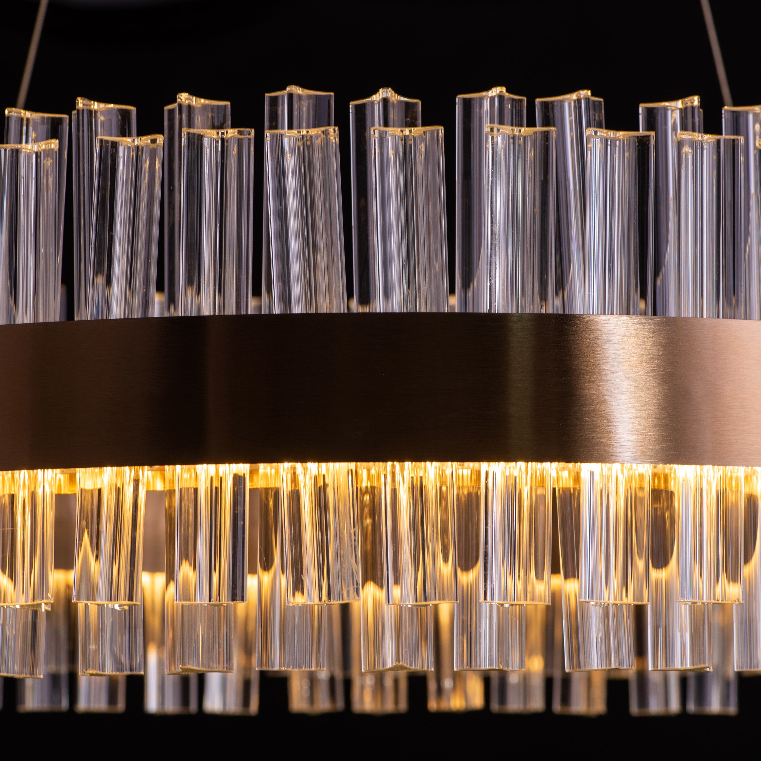 Lighting Up Lisbon (Medium, Gold, Built-In LED) Crystal Chandelier