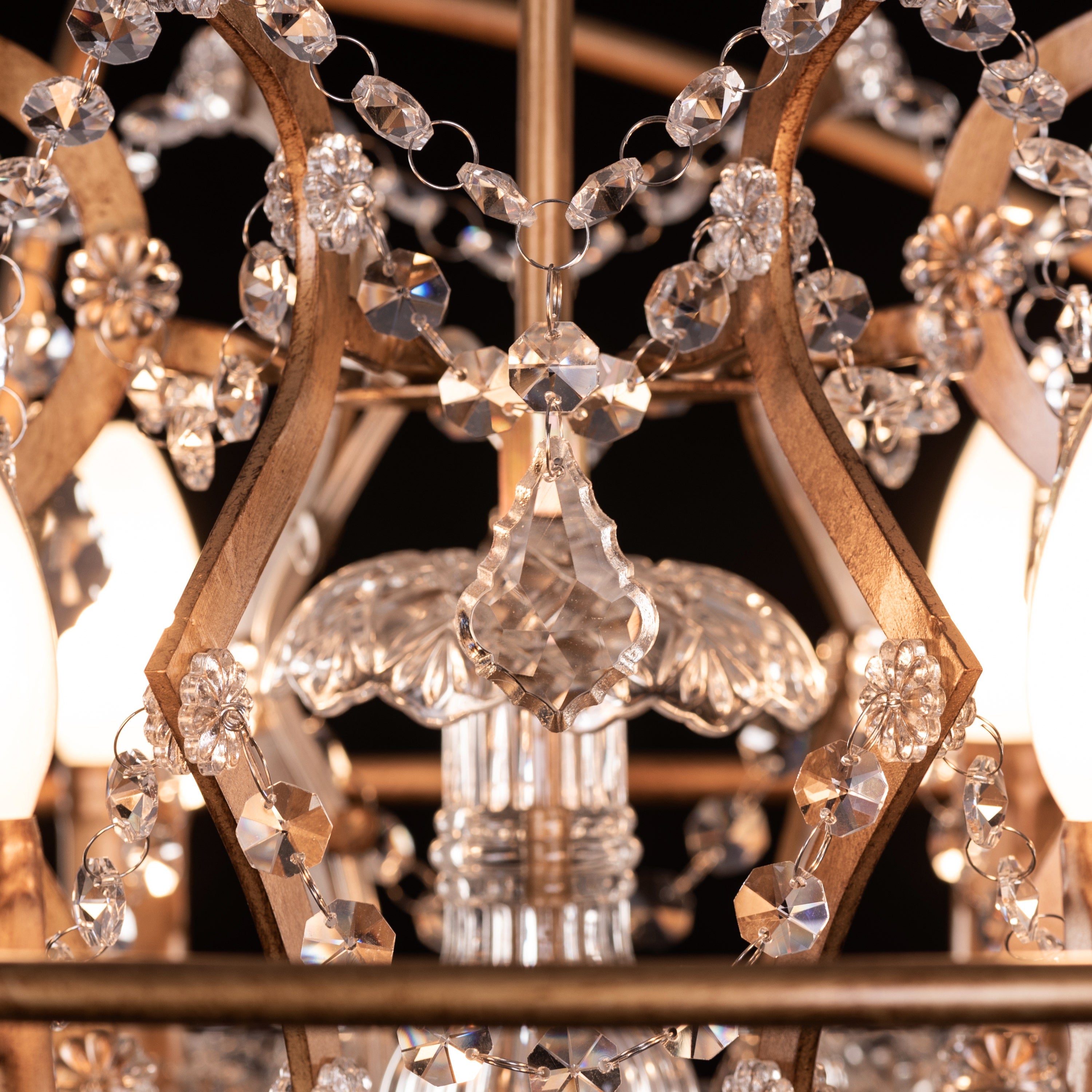 Moonlight Rendezvous (Small, Antique Gold) Crystal Chandelier