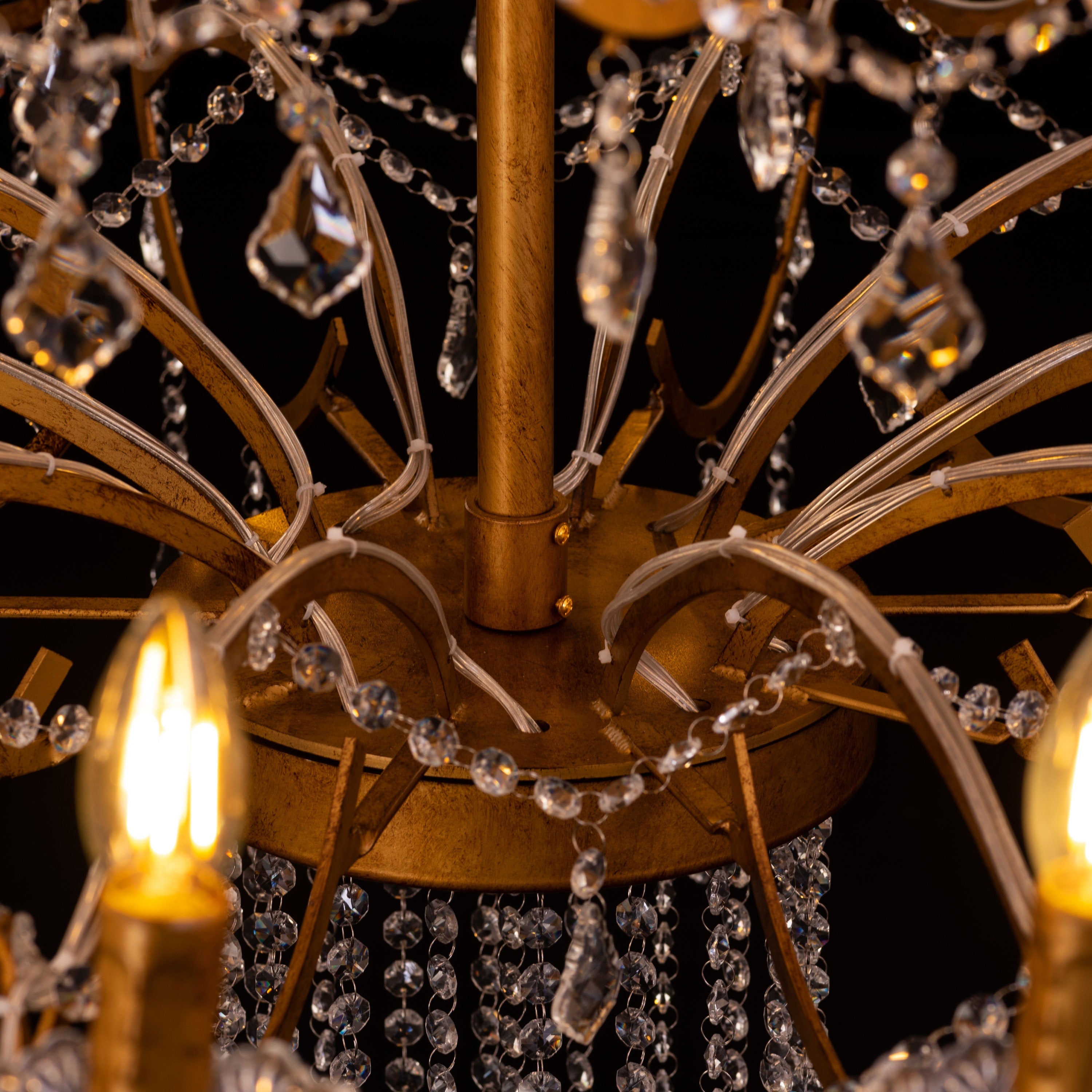 Victorian Masterpiece (Large, Antique Gold) Crystal Double Height Chandelier