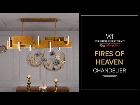 Fires Of Heaven (Large, Grunge Gold, 3 Color Dimmable LED with Remote Control) Chandelier