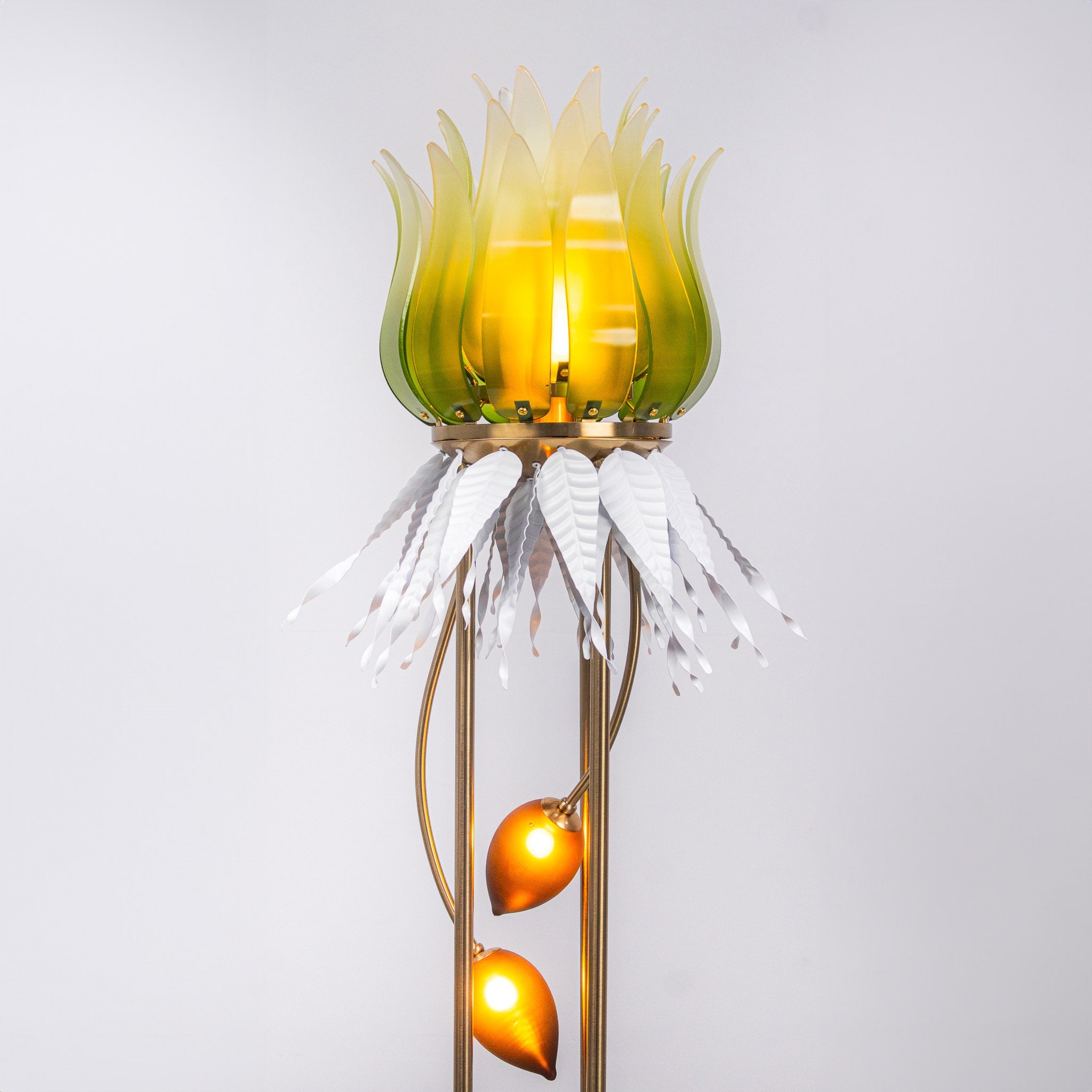 Konoha Whisper (Grey, Green & Amber) Gradient Floor Lamp