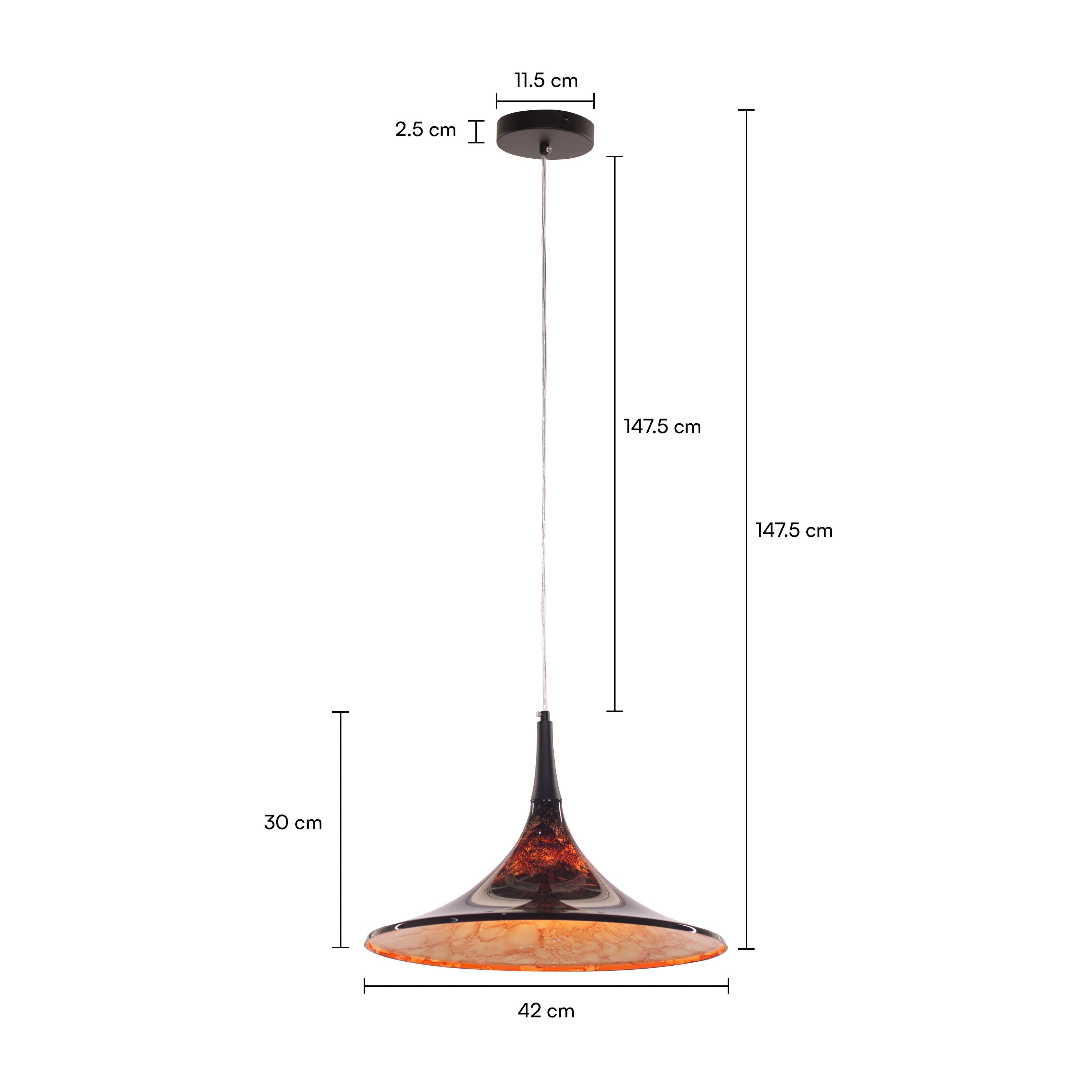 Vintage Valor (Black, Brown) Acrylic Pendant Light