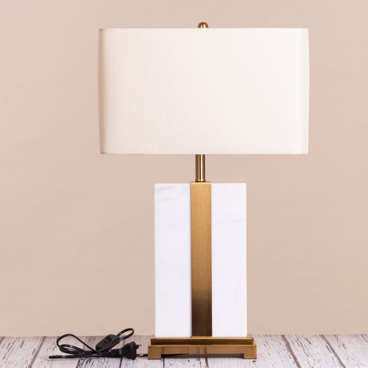 Just A Memory (White, Gold) Marble Table Lamp