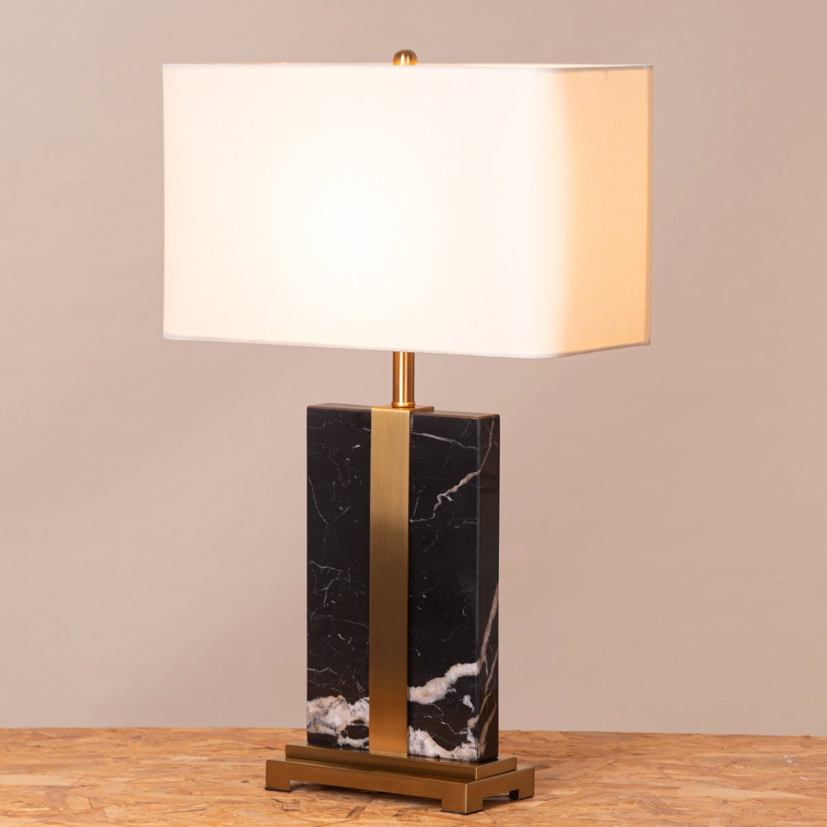 Wings Break Free (Black, Gold) Marble Table Lamp