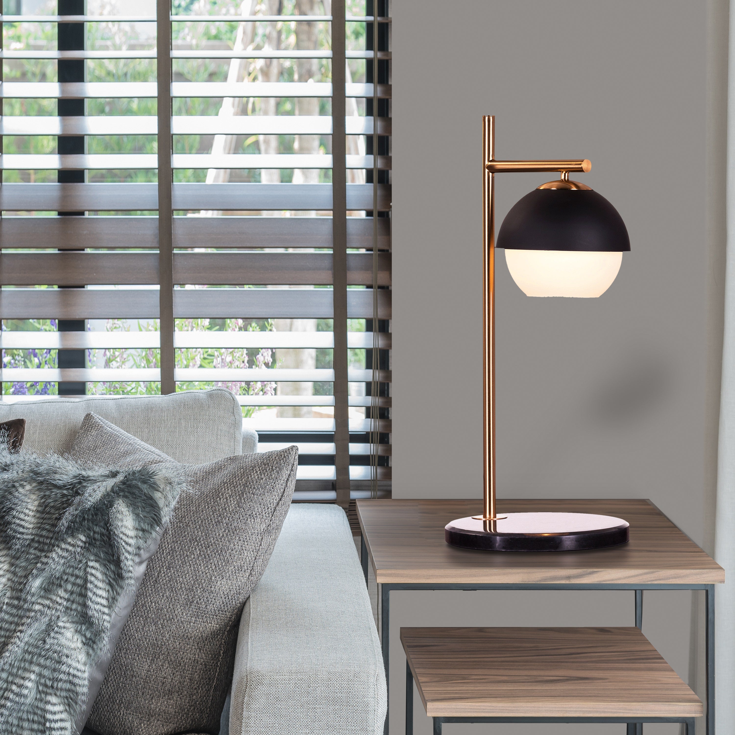 Addiction (Gold, Black) Marble Table Lamp
