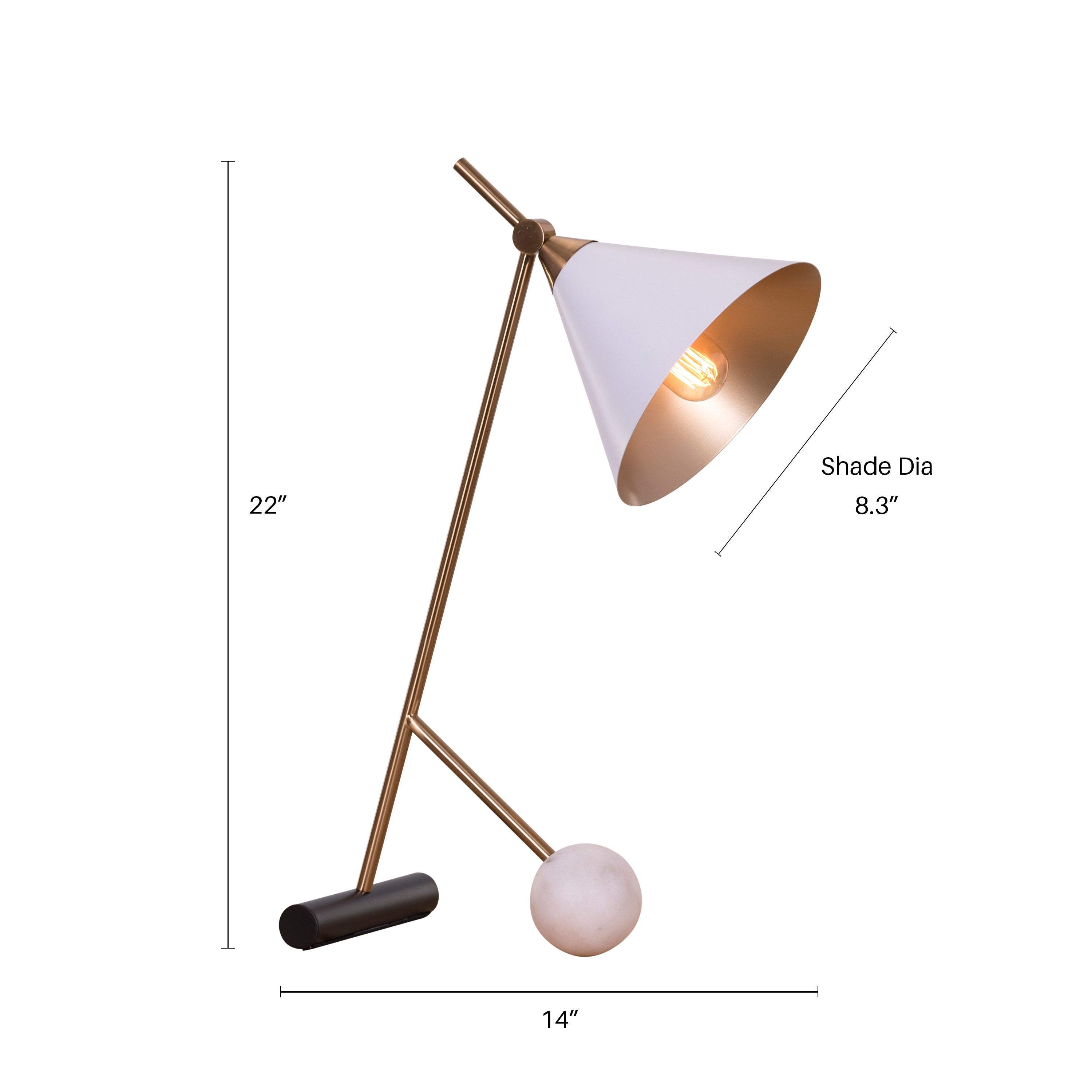 The Night Watch (Gold, White) Marble Study Table Lamp