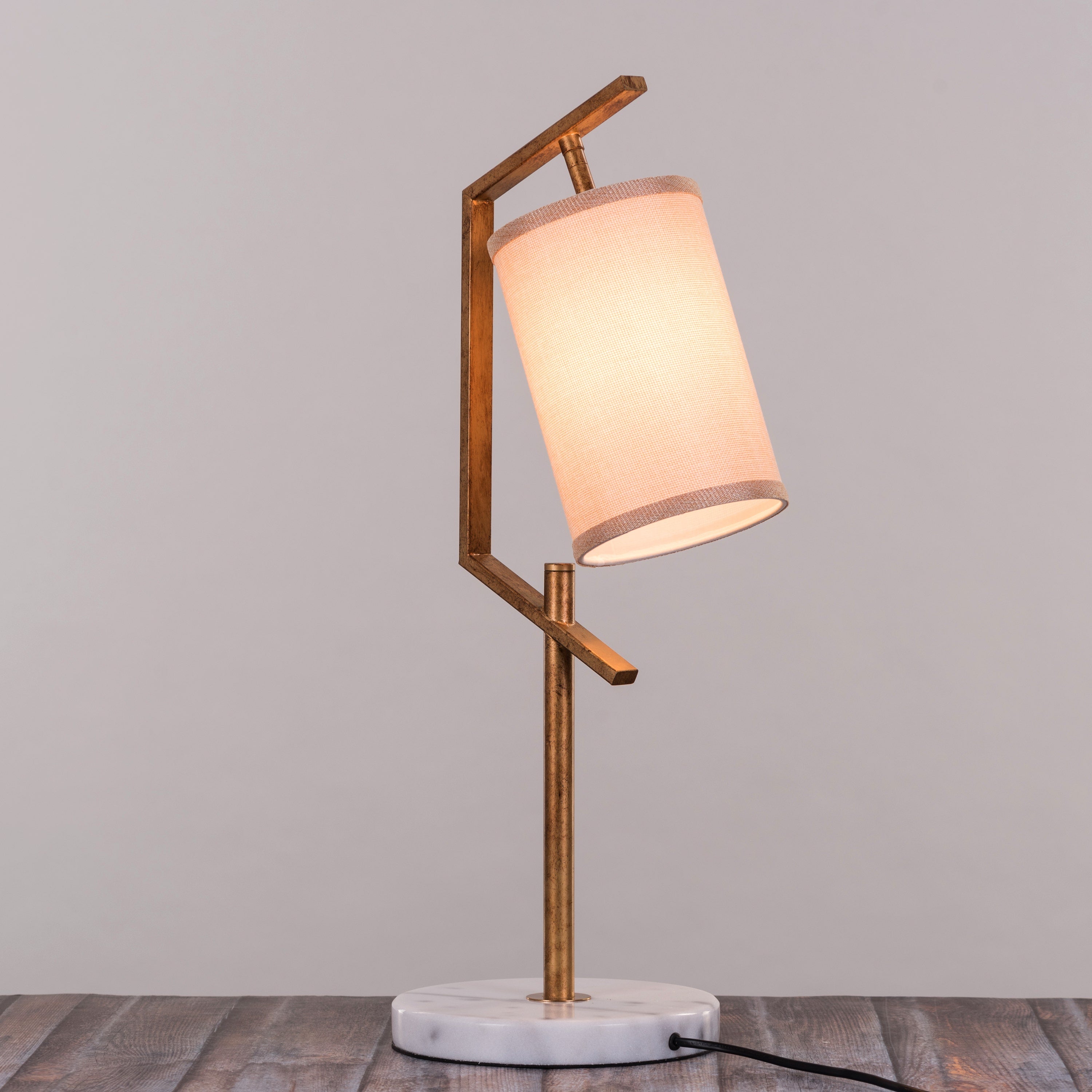 Effortless (Antique Gold, White) Marble Table Lamp