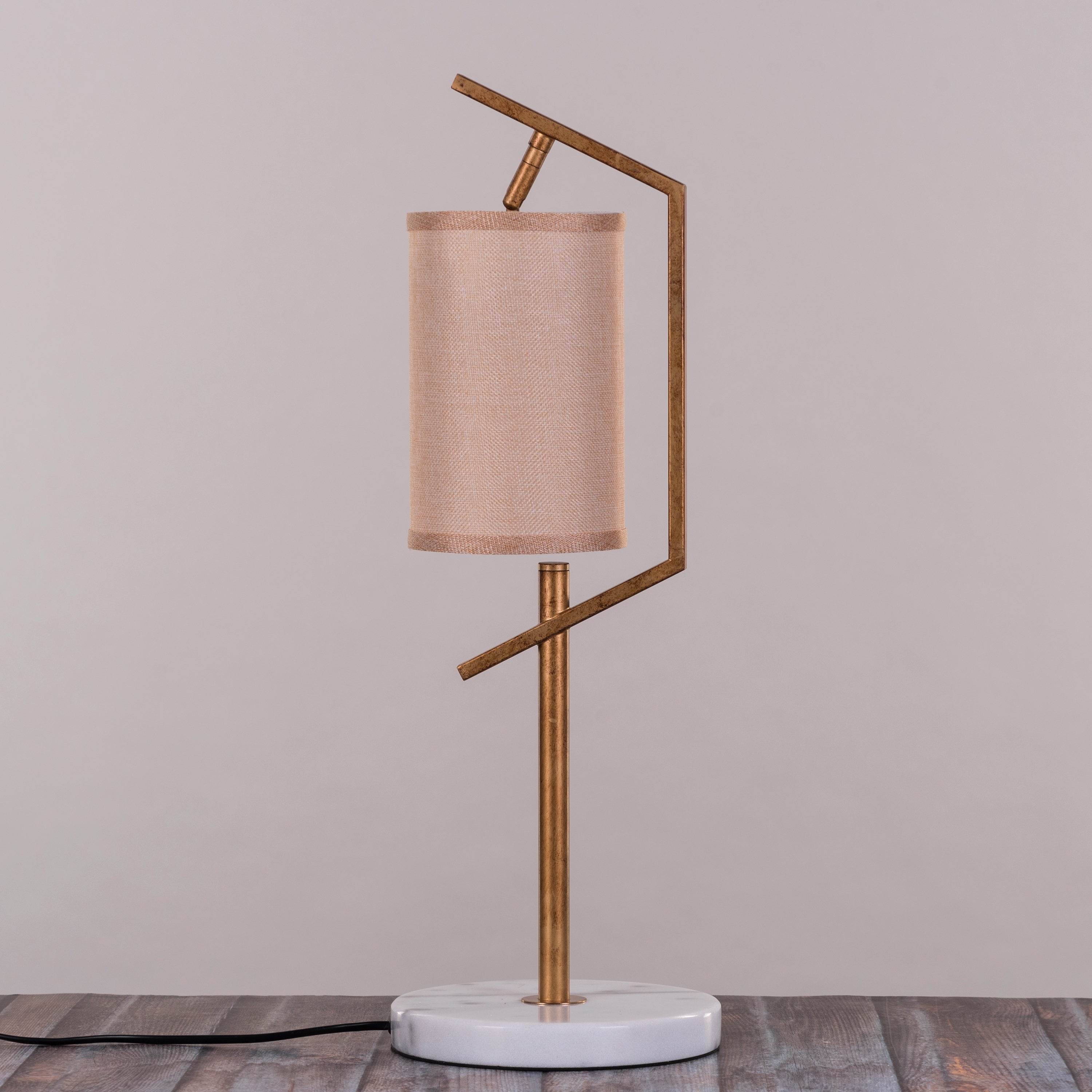 Effortless (Antique Gold, White) Marble Table Lamp