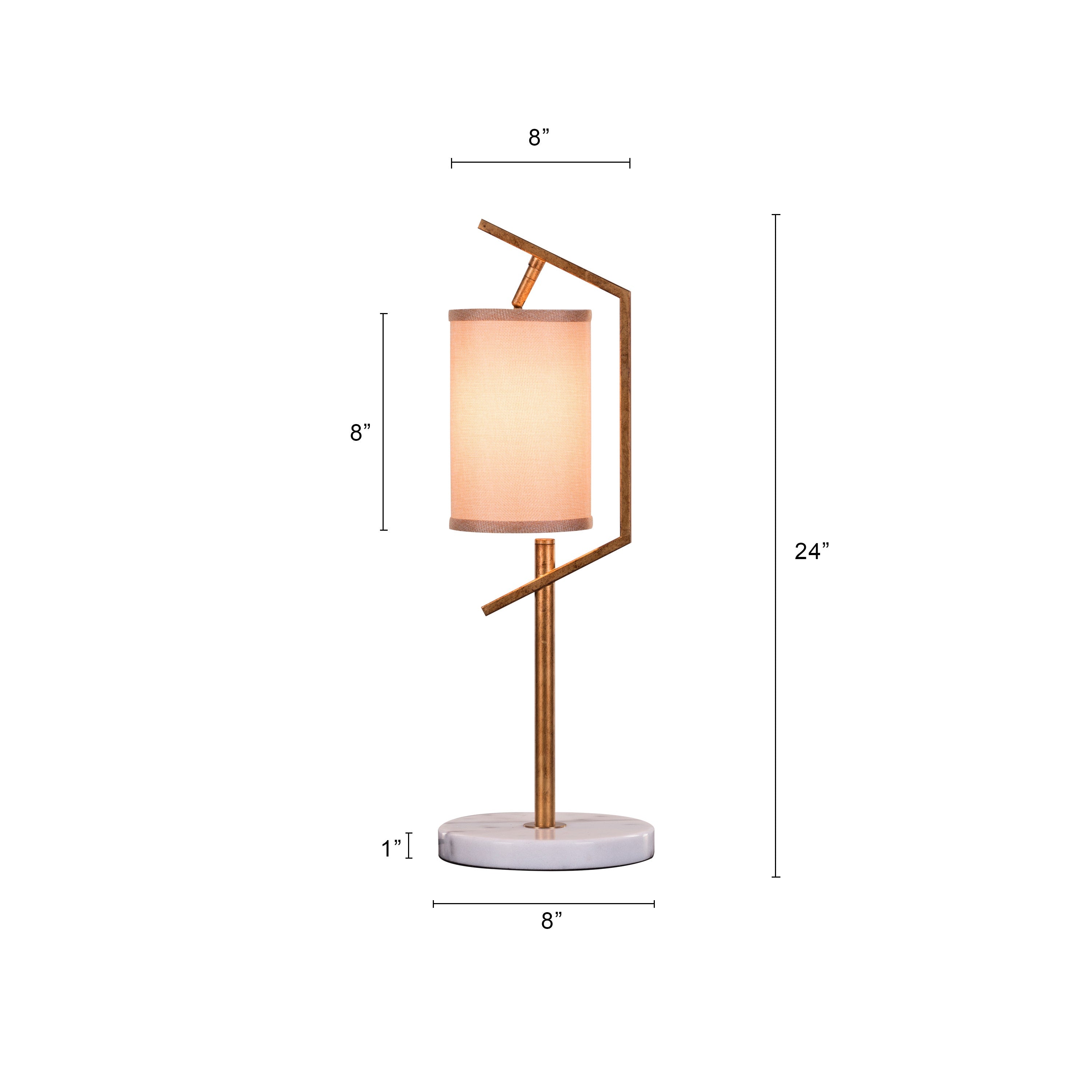 Effortless (Antique Gold, White) Marble Table Lamp